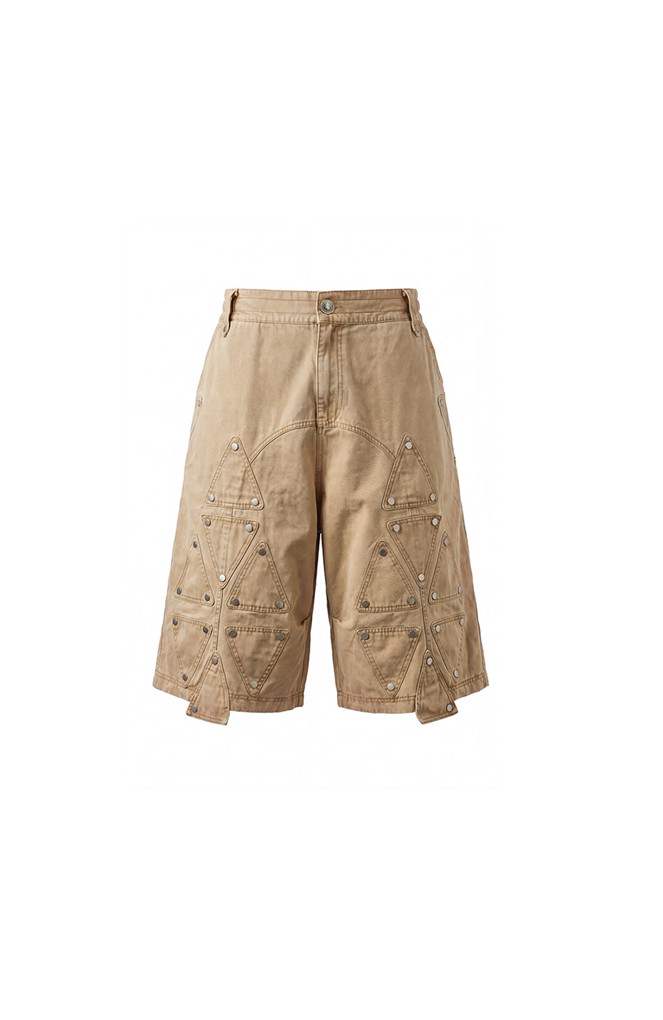 DND4DES Geometric Panel Studded Wide-Leg Shorts