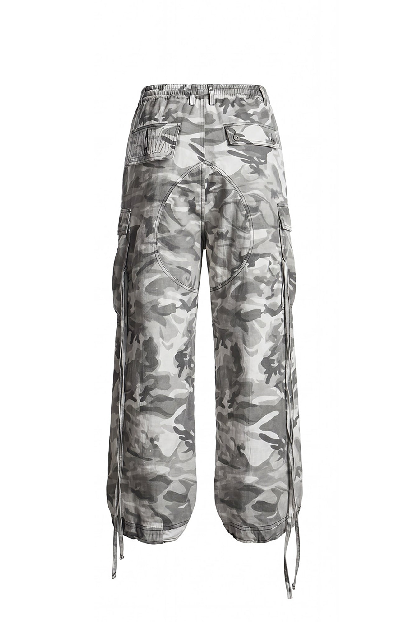 DND4DES Drawstring Camo Cargo Wide-Leg Pants