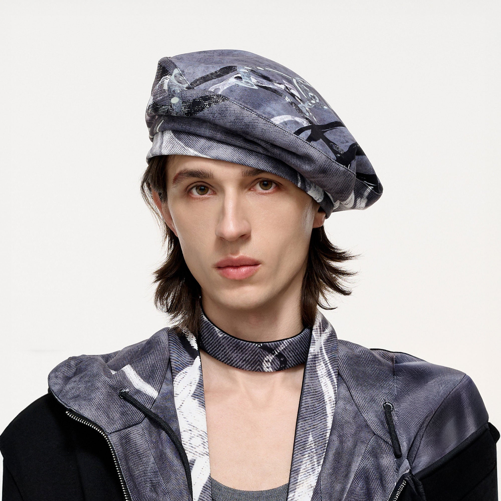 TIWILLTANG Abstract Reversible Graphic Beret