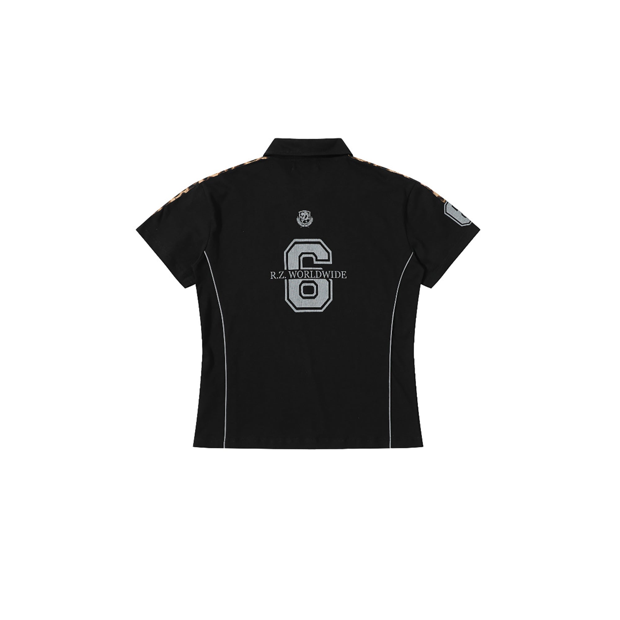 REGEN ZONE Leopard Stripe Reflective Polo T-Shirt