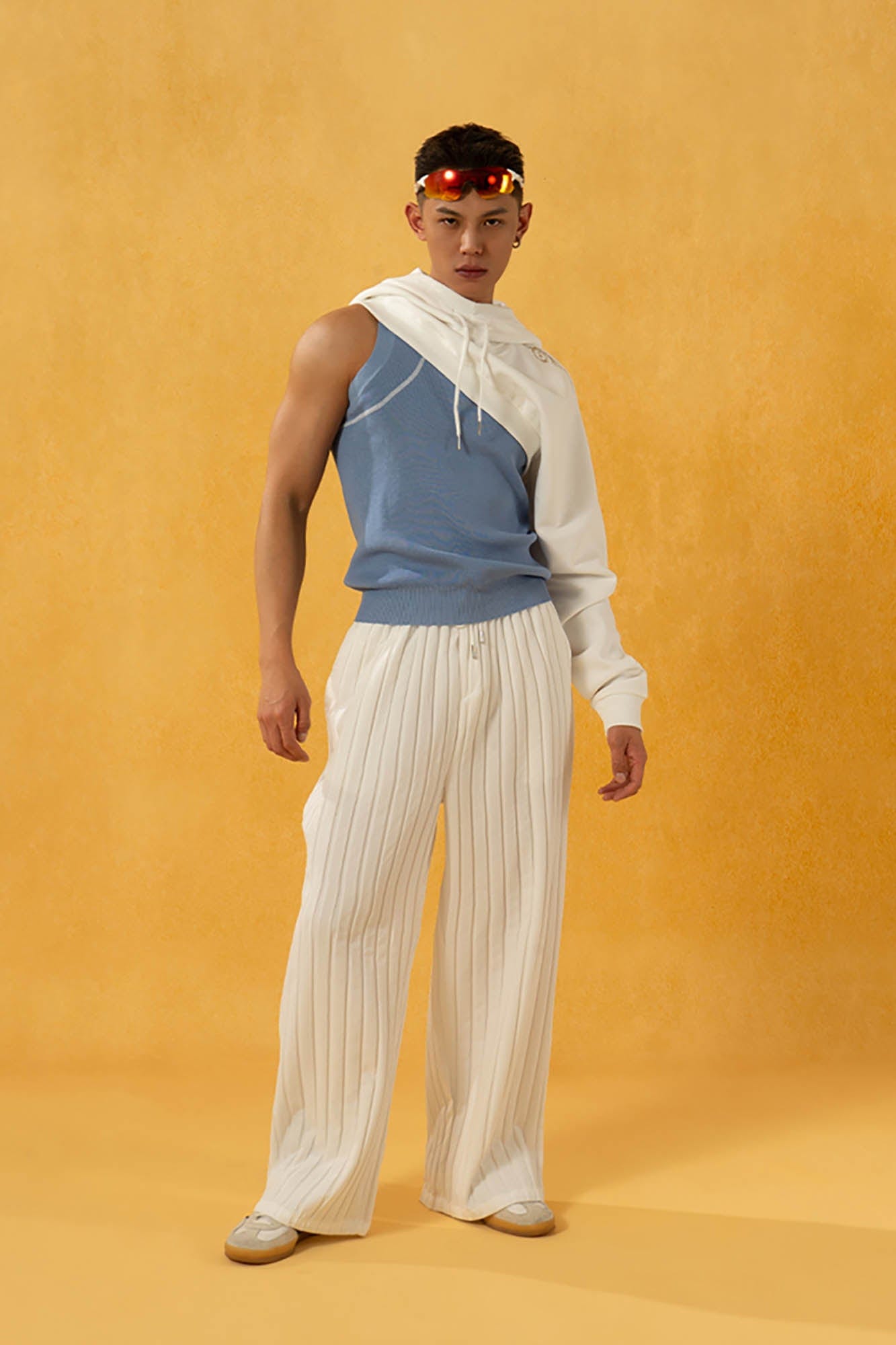 CLP Striped Ribbed Wide-Leg Pants, premium urban and streetwear designers apparel on PROJECTISR.com, CLP