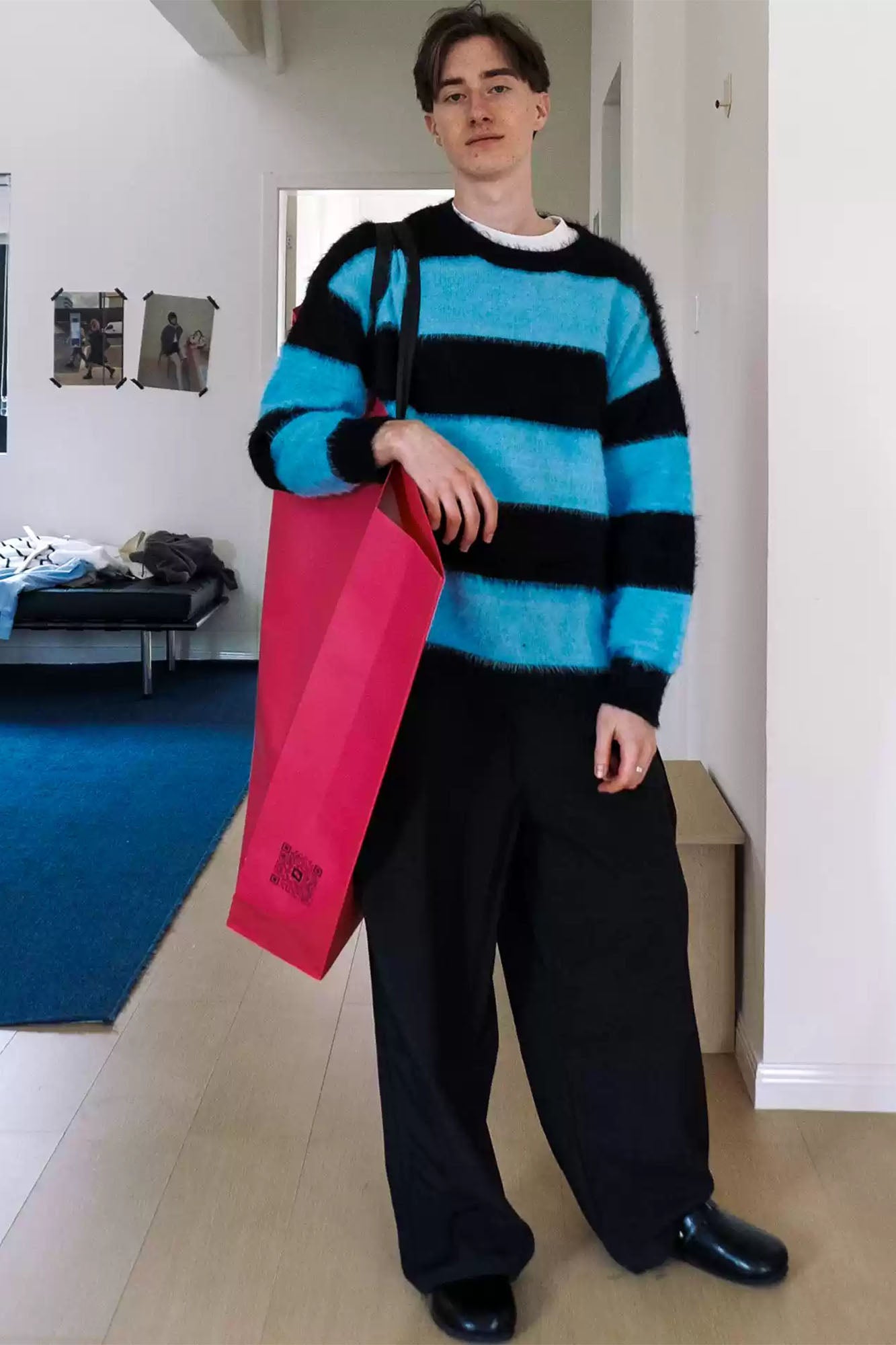 WIID Slanted Pleat Wide-Leg Trousers, premium urban and streetwear designers apparel on PROJECTISR.com, WIID