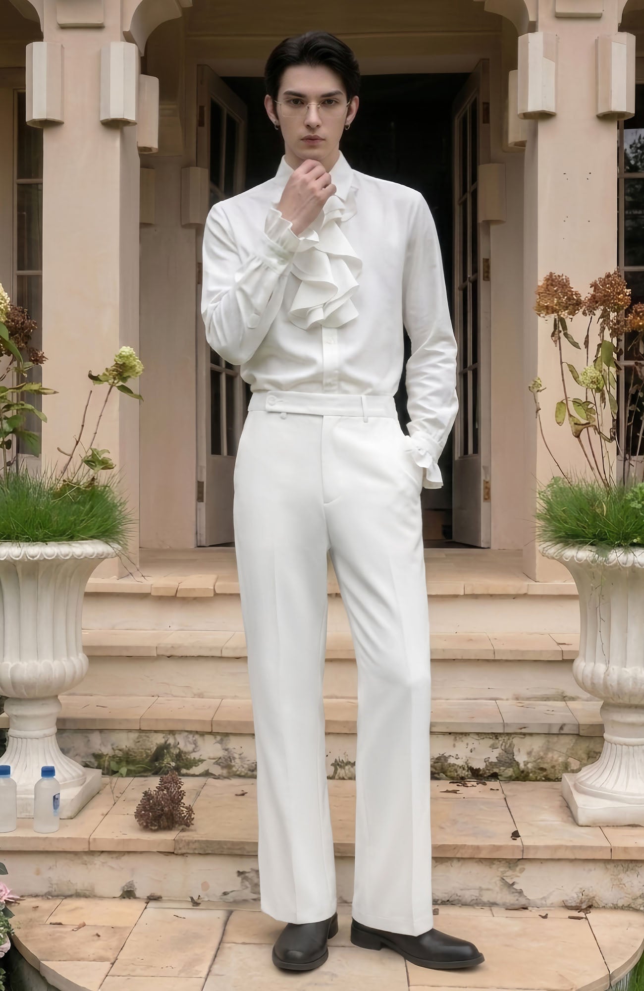 SHANG JIE Slim Straight Suit Pants