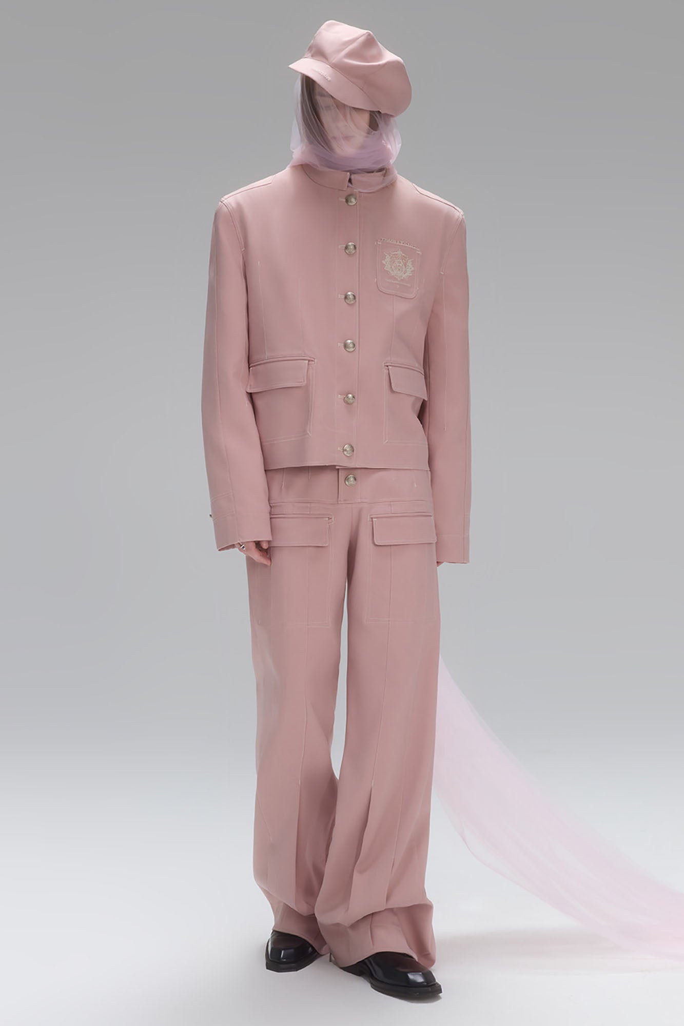 TIWILLTANG Stitched Button-Up Pleated Flared Pants