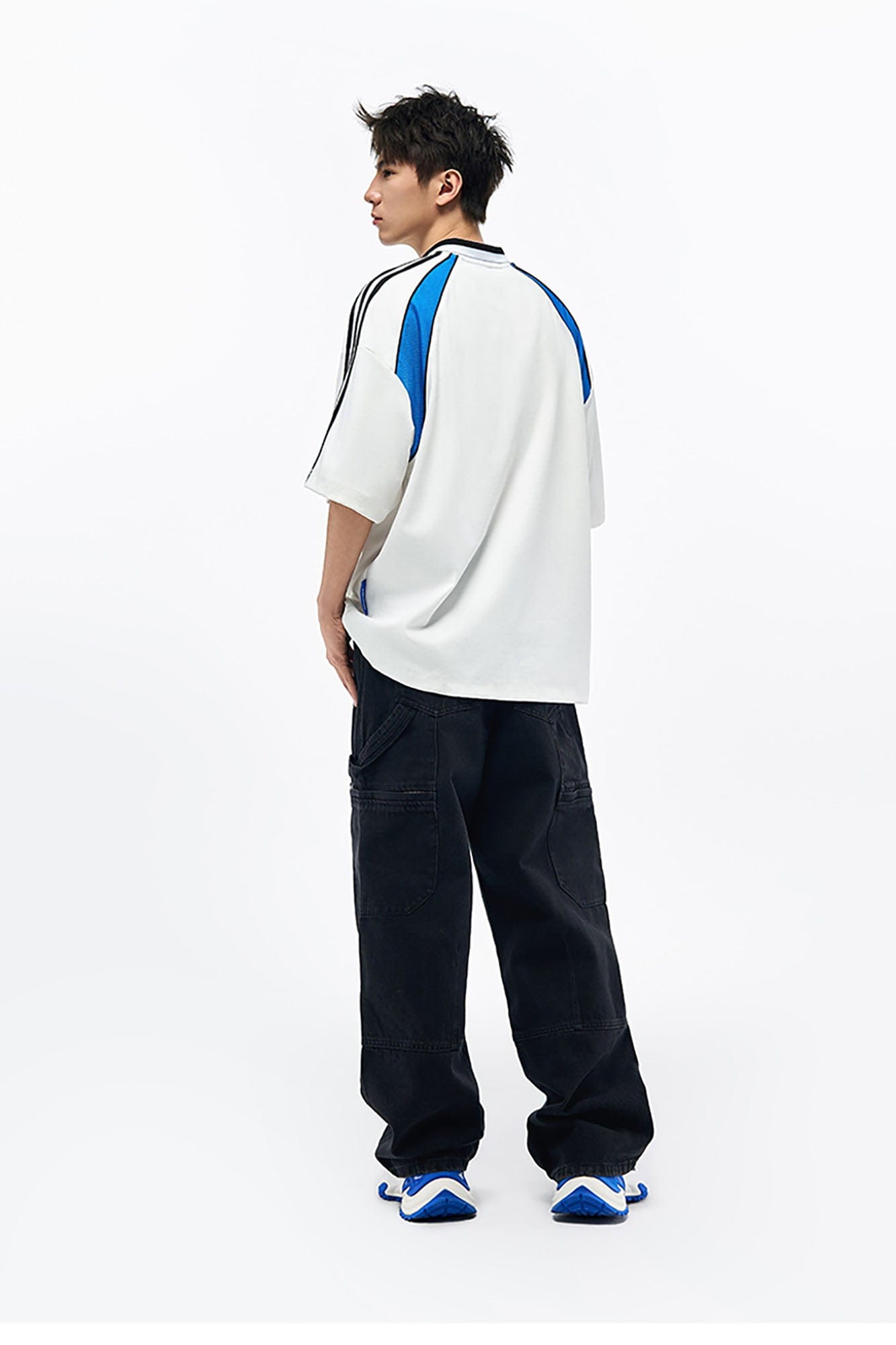 OVERLAPS Washed Multi-Pocket Cargo Jeans, premium urban and streetwear designers apparel on PROJECTISR.com, OVERLAPS