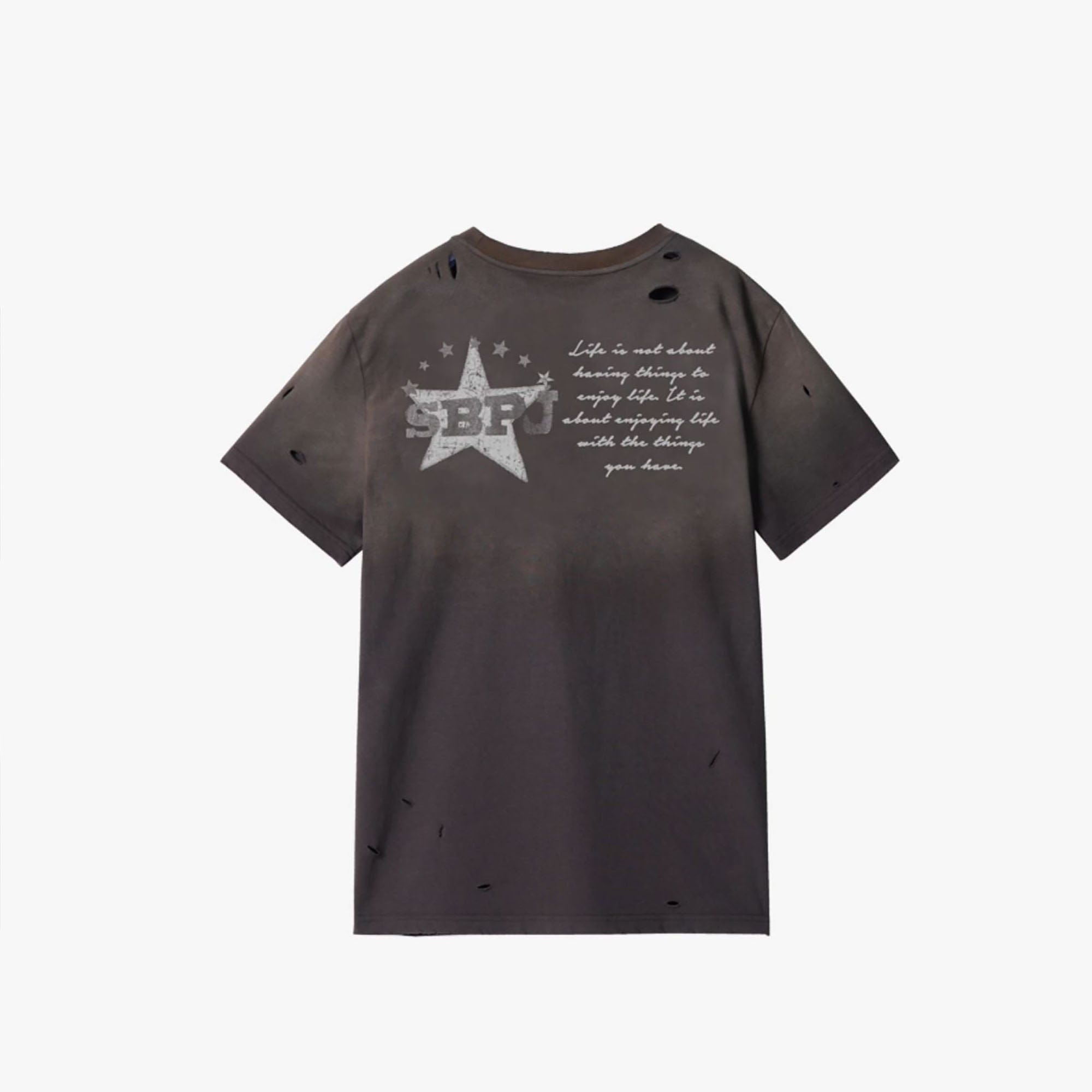 ERROR CODE ROBOT Destroyed Heavy Washed Graphic Tee, premium urban and streetwear designers apparel on PROJECTISR.com, ERROR CODE ROBOT
