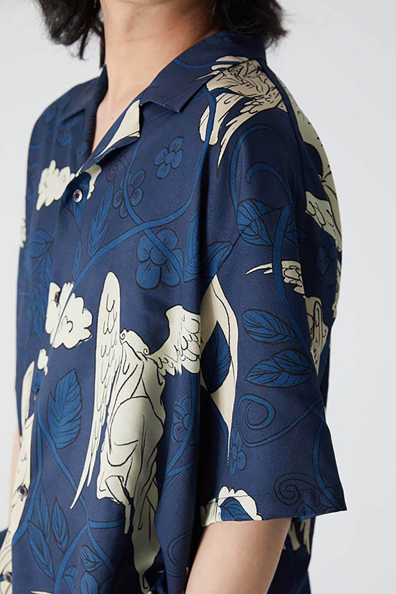EPIC POETRY Renaissance Angel Cuban Half Shirt, premium urban and streetwear designers apparel on PROJECTISR.com, EPIC POETRY