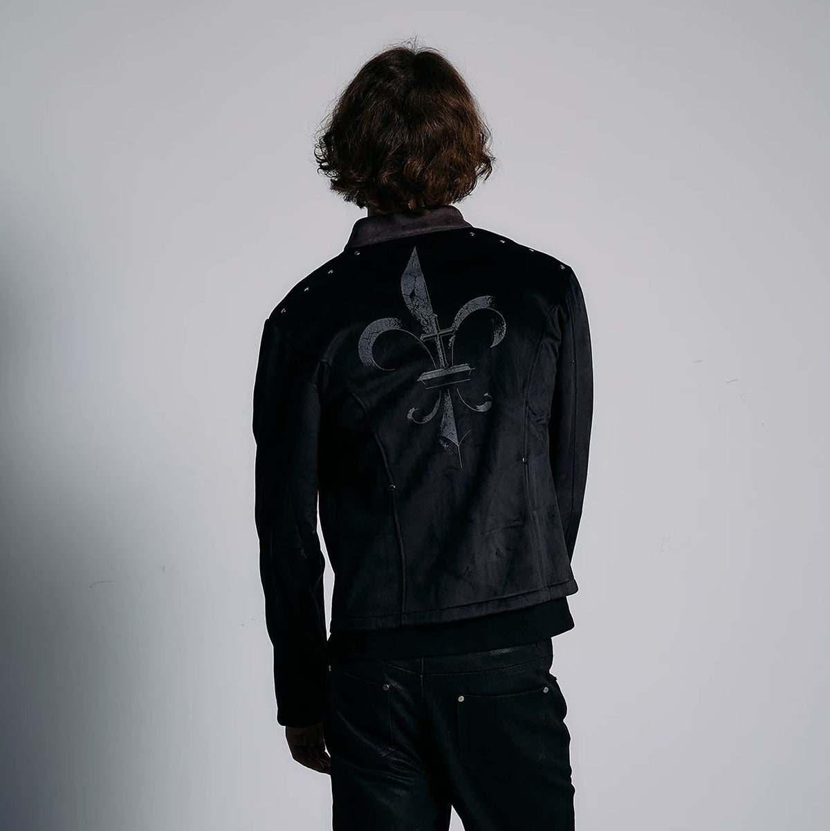 PAIKI Iris Totem Spliced Suede Fitted Jacket