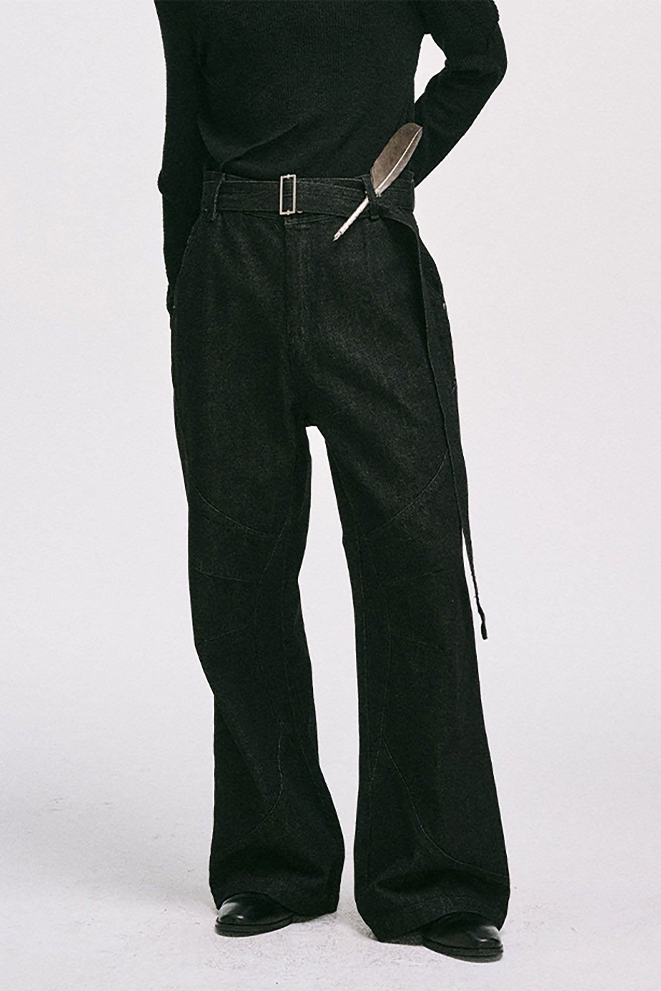 CATSSTAC Essential Panel Belt Wide-Leg Jeans, premium urban and streetwear designers apparel on PROJECTISR.com, CATSSTAC
