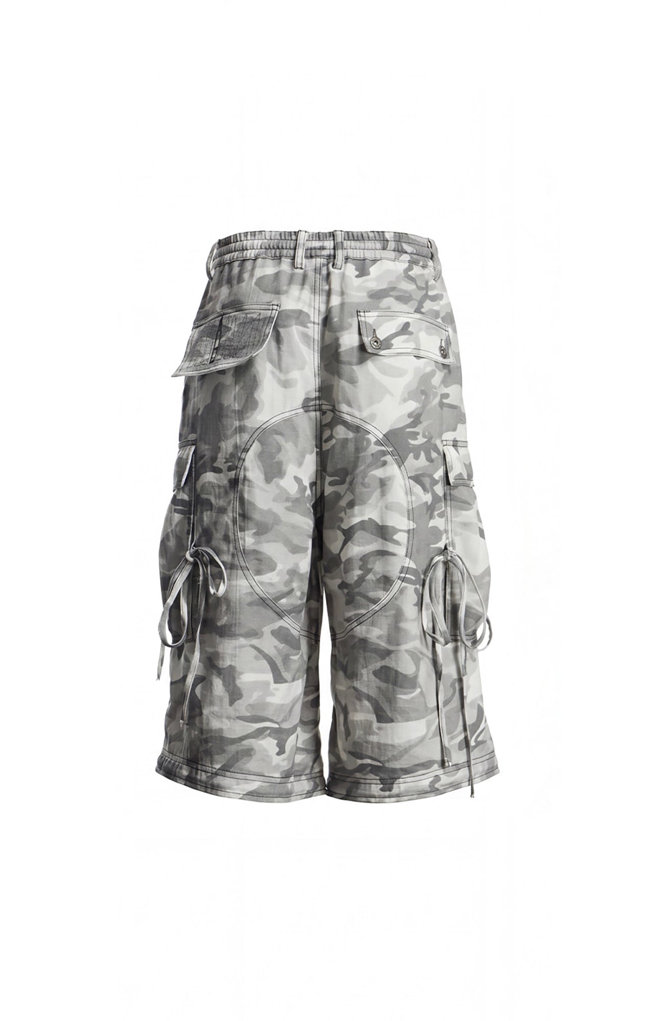 DND4DES Drawstring Camo Cargo Wide-Leg Shorts