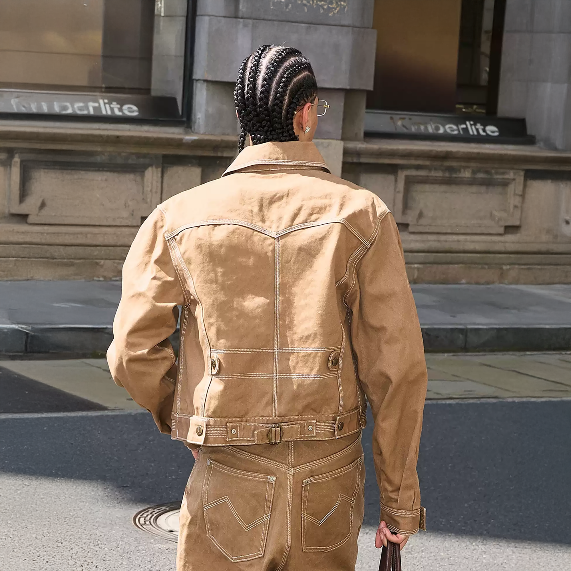 STEEPC Washed Canvas Stitched Utility Jacket