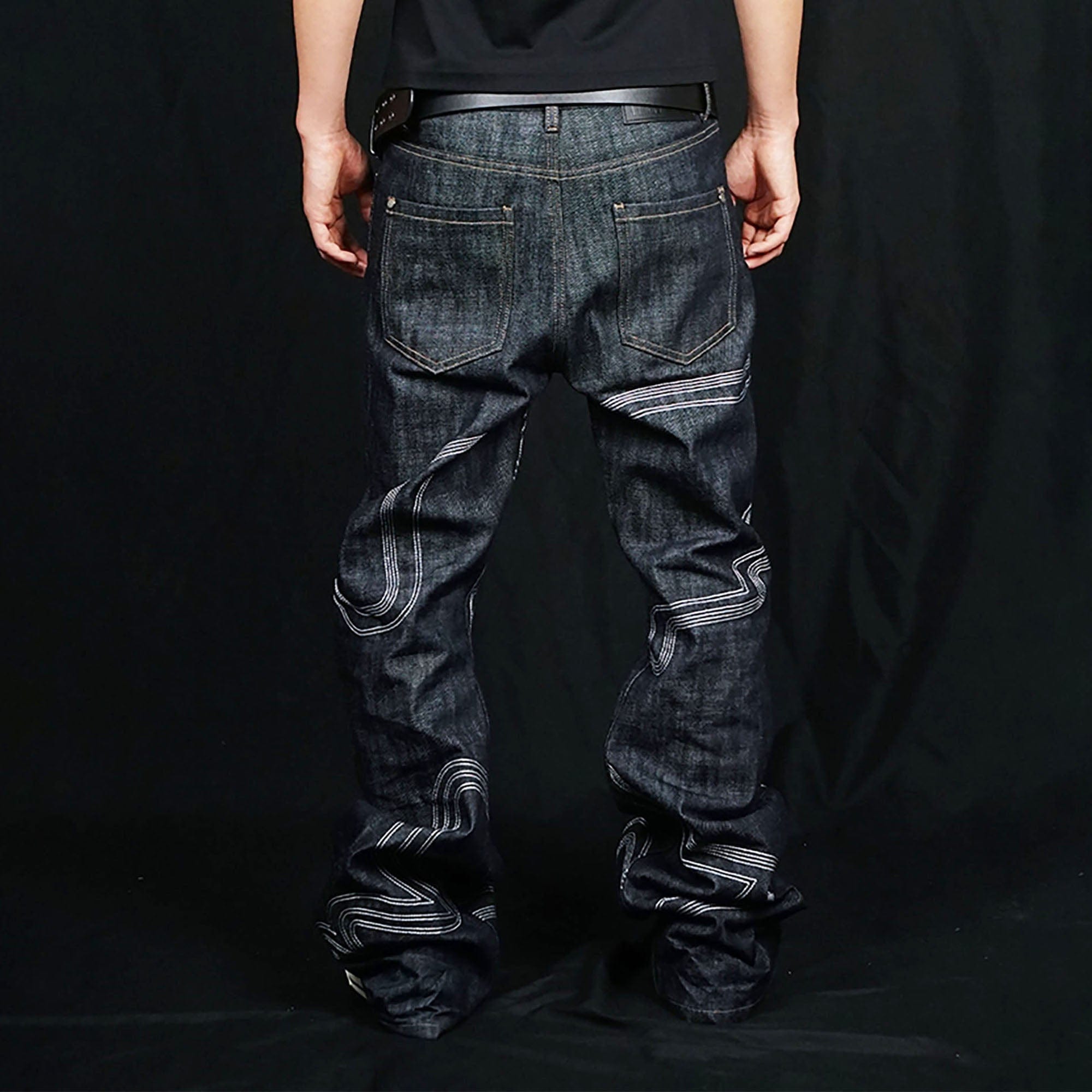 VINKID Embroidered Dove Stitched Selvedge Jeans, premium urban and streetwear designers apparel on PROJECTISR.com, VINKID