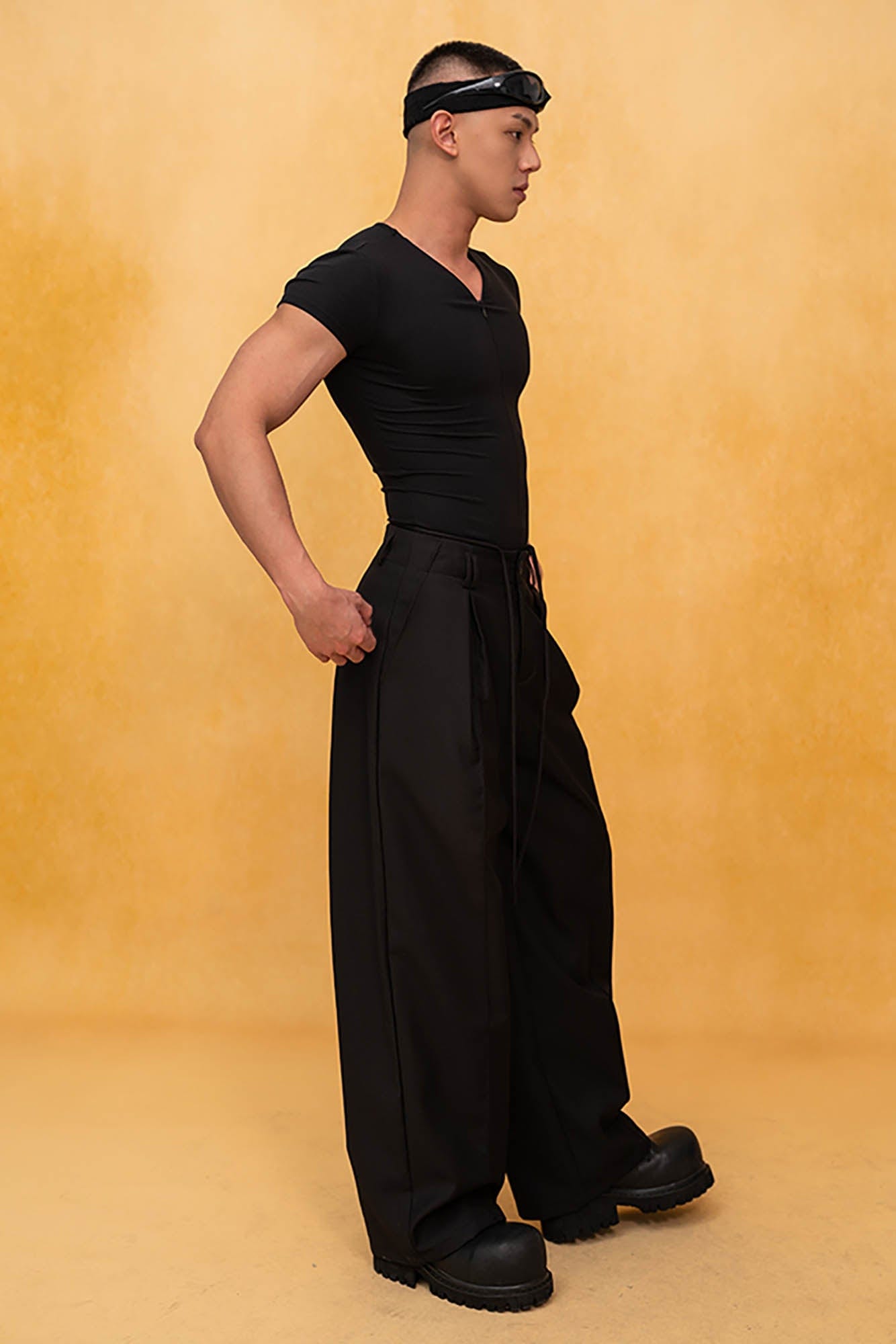 CLP Tucked Pleats Wide-Leg Trousers, premium urban and streetwear designers apparel on PROJECTISR.com, CLP