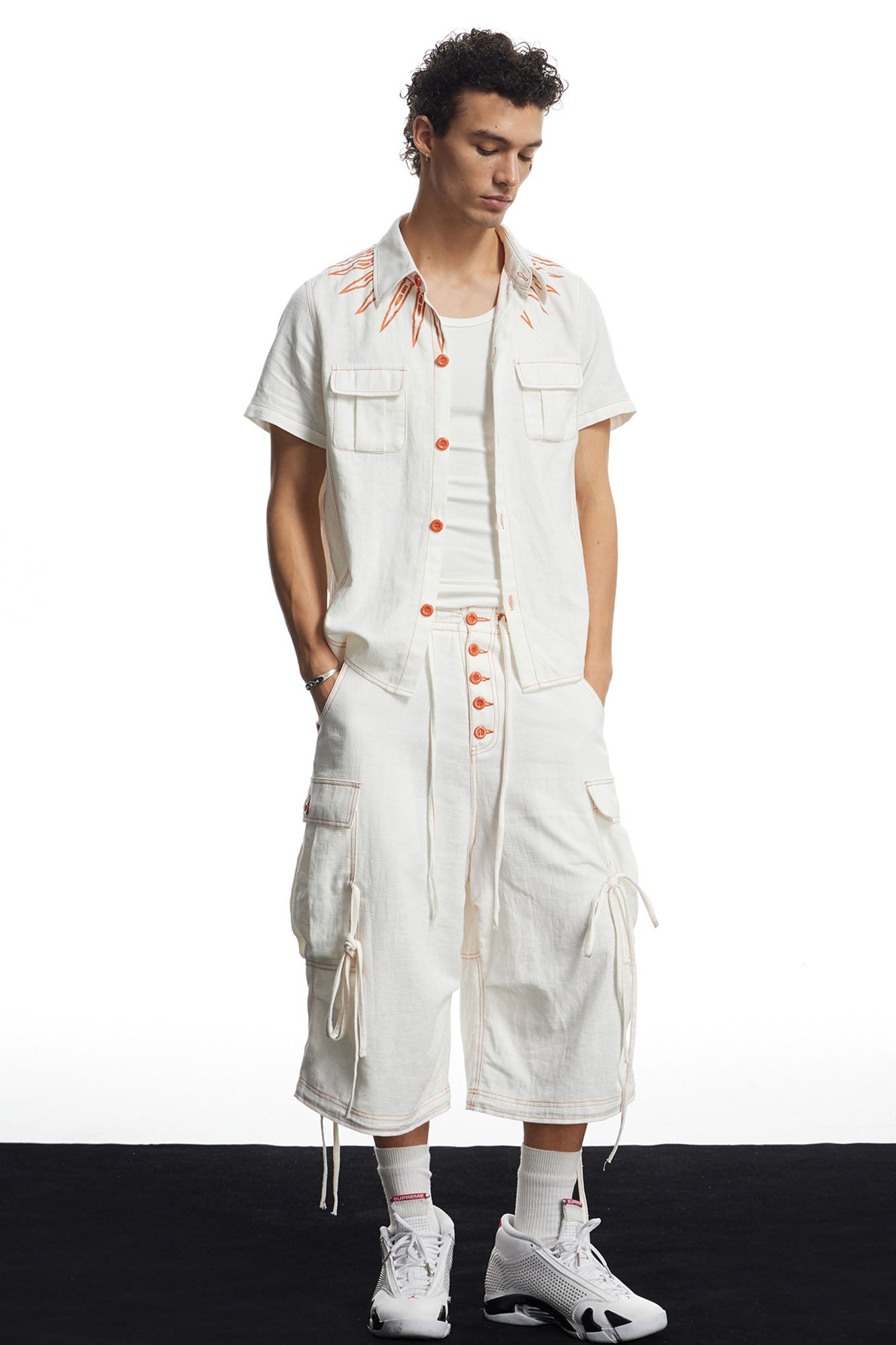 DND4DES Contrast Bullet Stitch Half Shirt