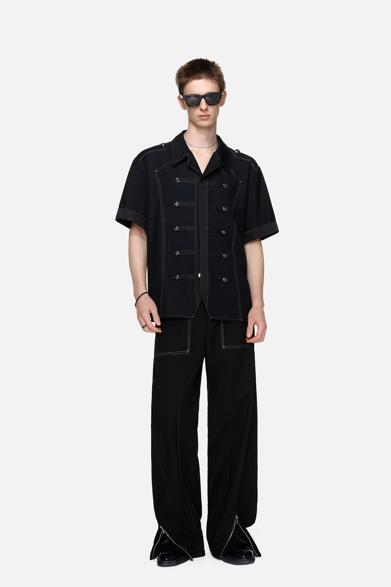 TIWILLTANG Napoleon Cuban Half Shirt, premium urban and streetwear designers apparel on PROJECTISR.com, TIWILLTANG