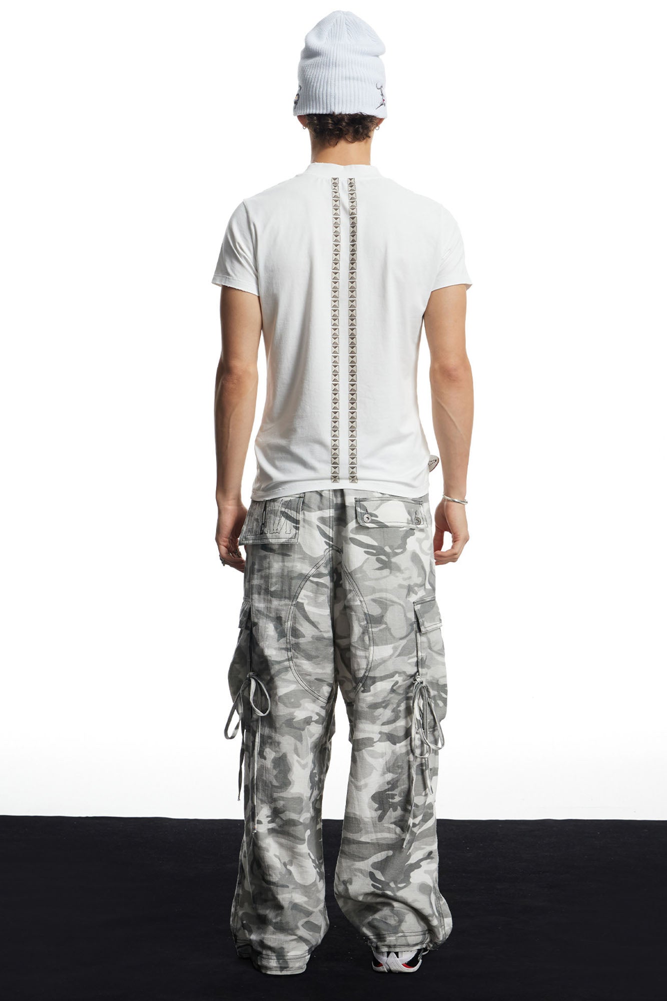 DND4DES Drawstring Camo Cargo Wide-Leg Pants