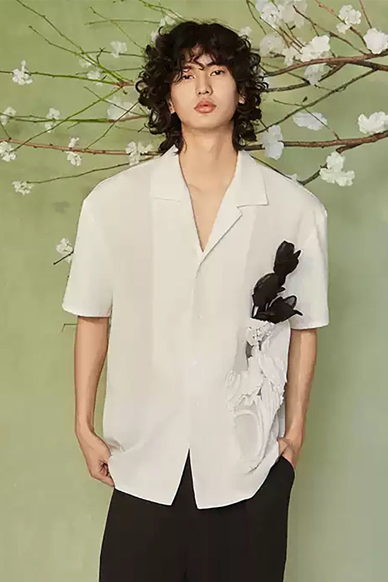 JIECHI Bottled Bloom Sheer Half Shirt, premium urban and streetwear designers apparel on PROJECTISR.com, JIECHI