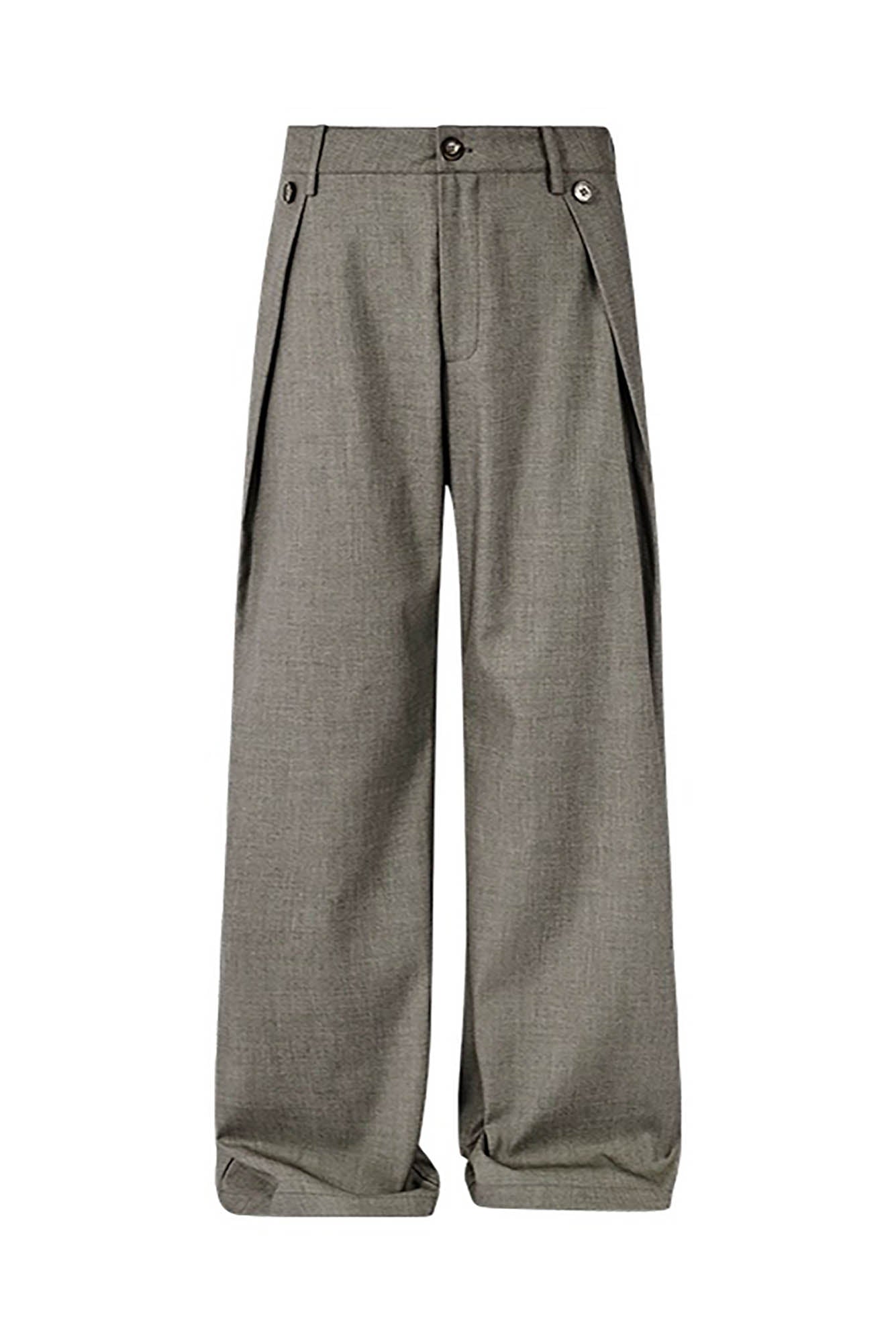 KREATE Inverted Pleats Wide-Leg Trousers