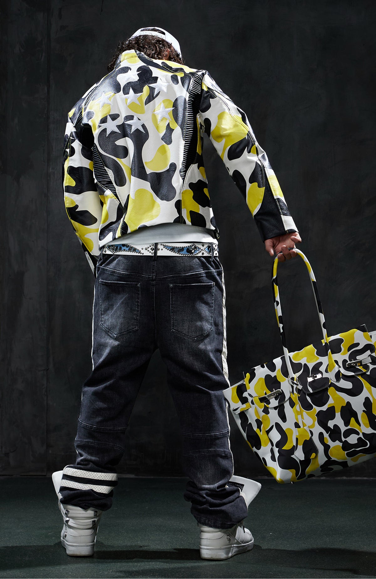 DND4DES Camo Star Full-Print Zip-Up Jacket