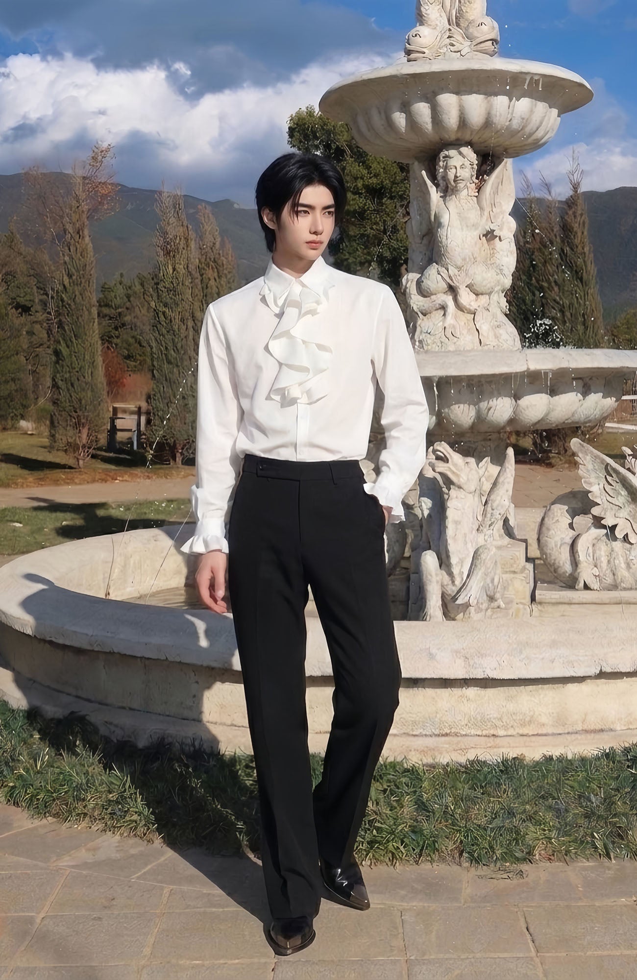 SHANG JIE Slim Straight Suit Pants