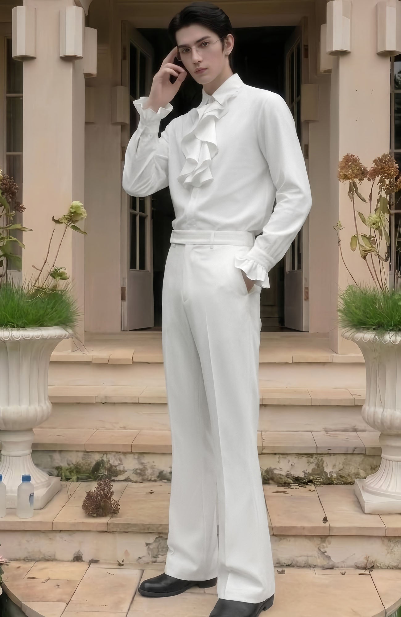 SHANG JIE Slim Flared Suit Pants
