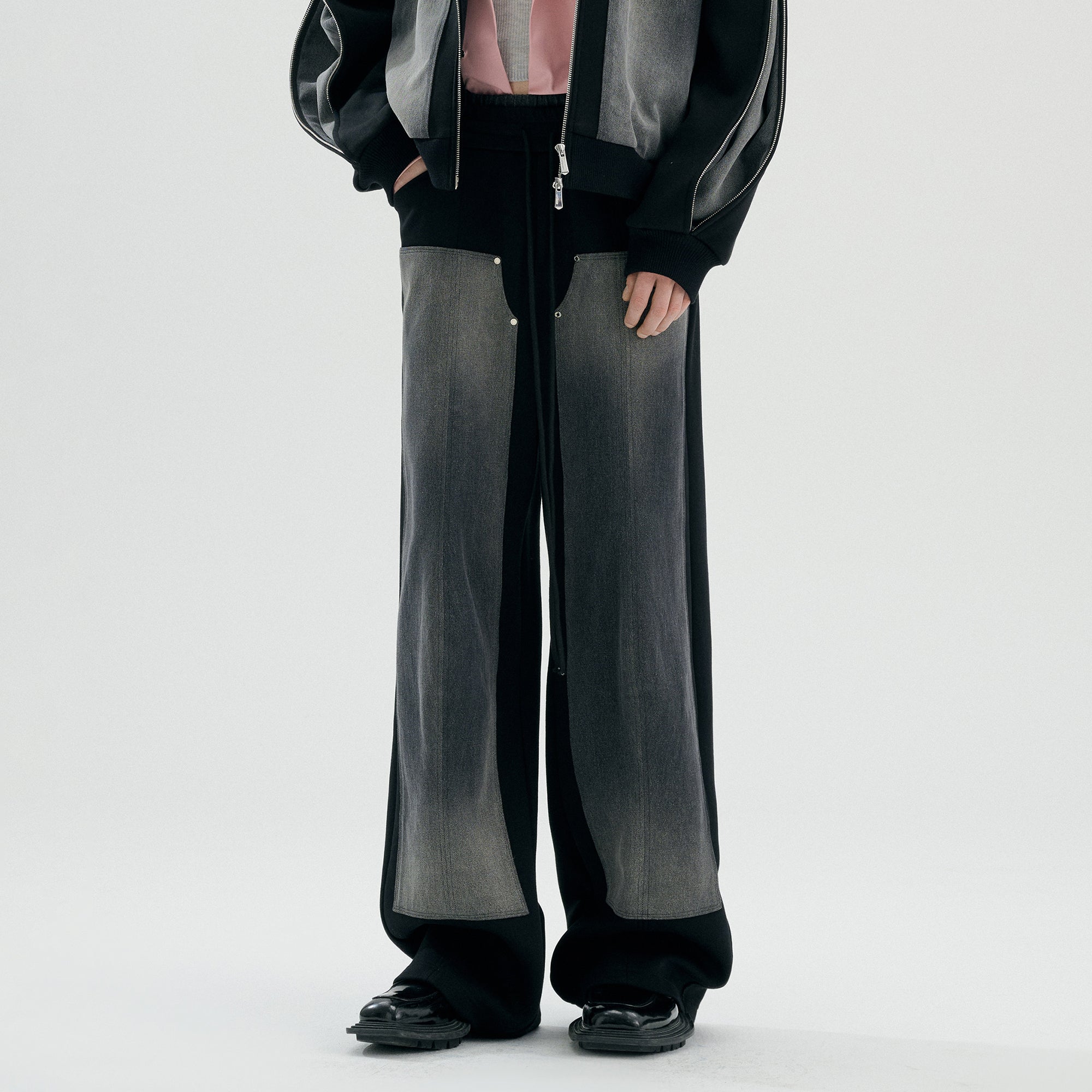 TIWILLTANG Double-Knee Washed Panel Pants