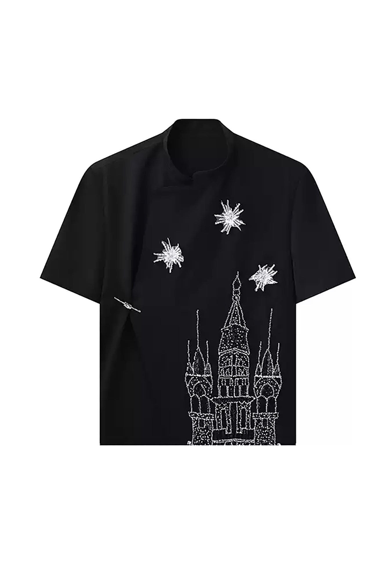 JIECHI Starry Castle Embellished T-Shirt, premium urban and streetwear designers apparel on PROJECTISR.com, JIECHI