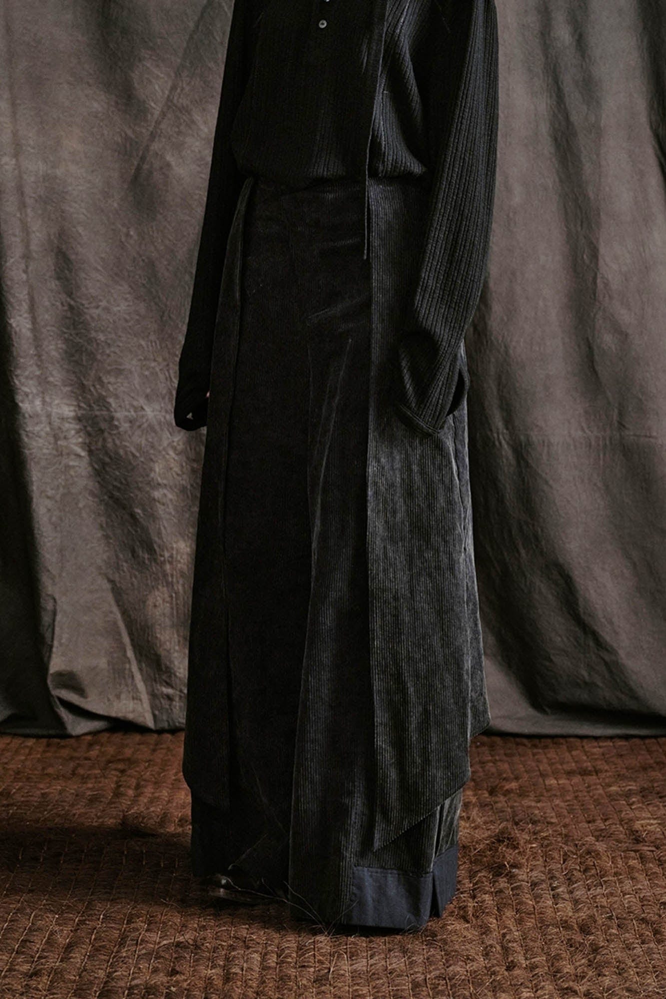 ILNya Nieternite Nifutur Layered Corduroy Wrap-Paneled Wide-Leg Trousers, premium urban and streetwear designers apparel on PROJECTISR.com, ILNya Nieternite Nifutur