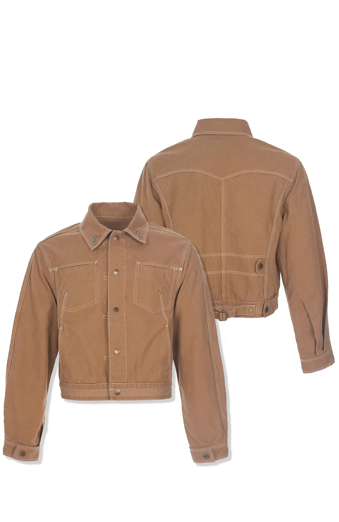 STEEPC Washed Canvas Stitched Utility Jacket