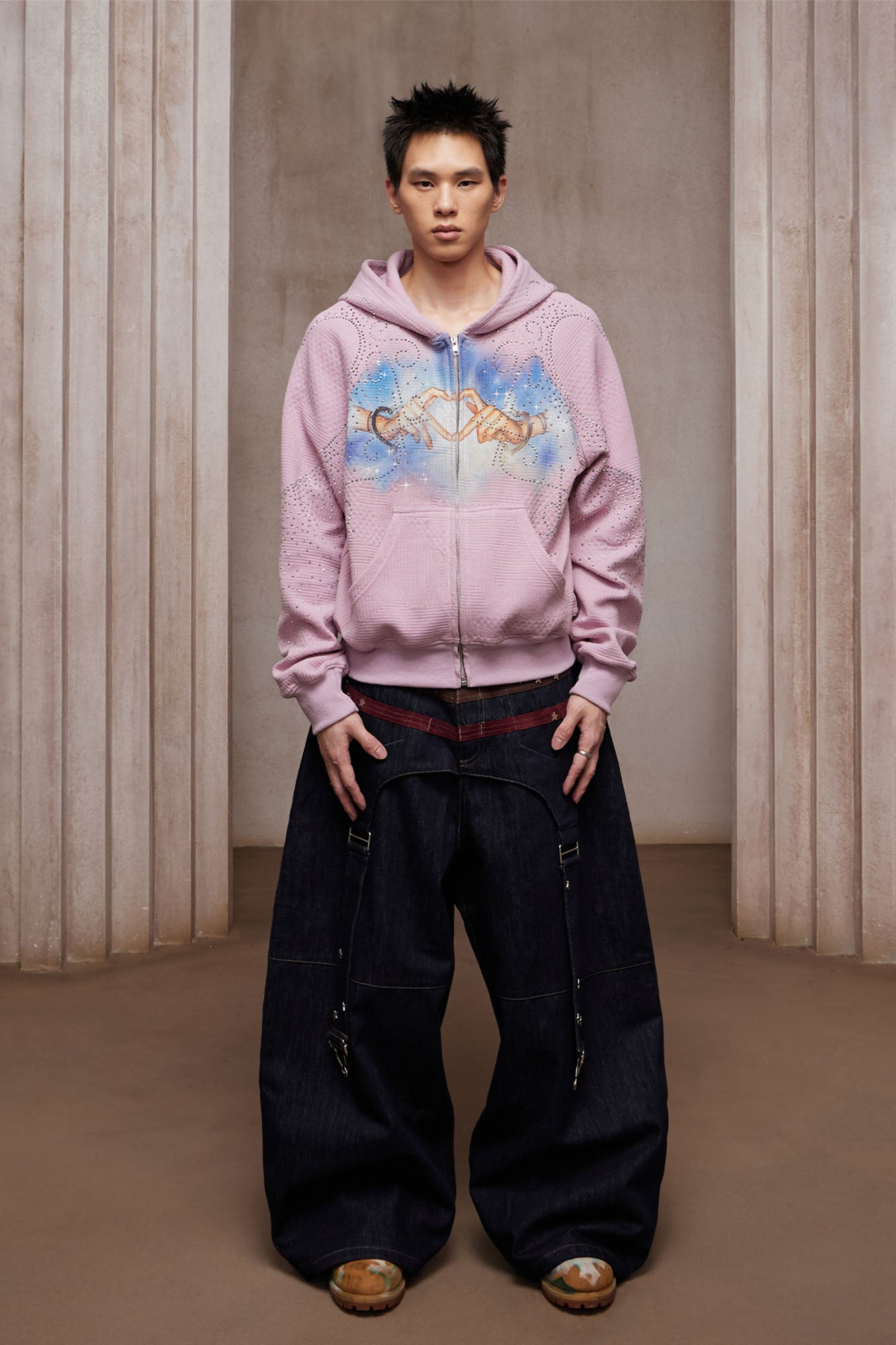 DND4DES Diamond Airbrush Zip-Up Hoodie