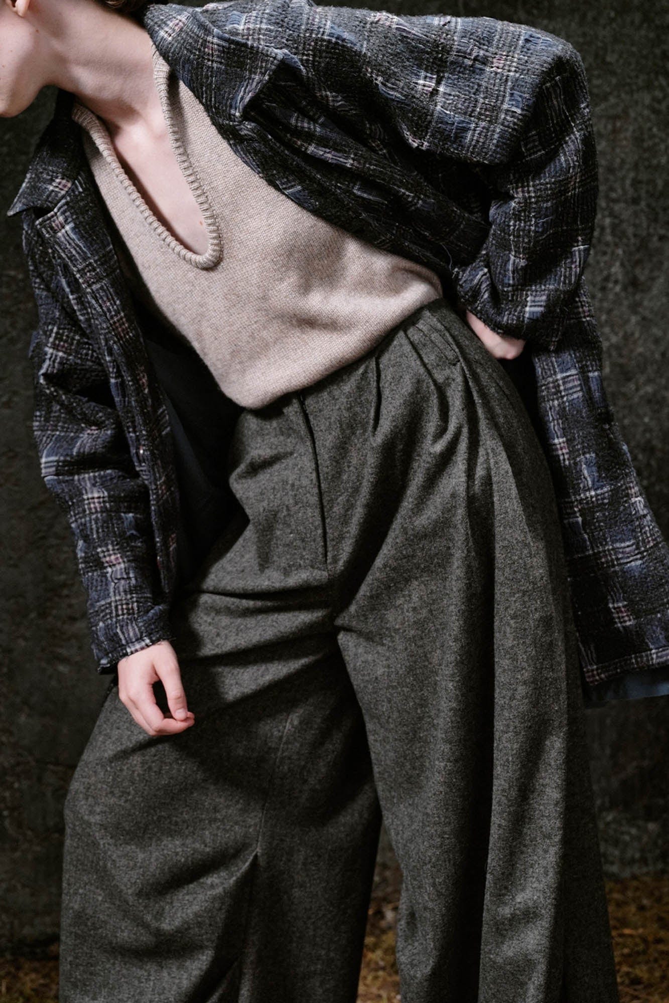 ILNya Nieternite Nifutur Crinkled Wool-Blend Voluminous Trousers, premium urban and streetwear designers apparel on PROJECTISR.com, ILNya Nieternite Nifutur