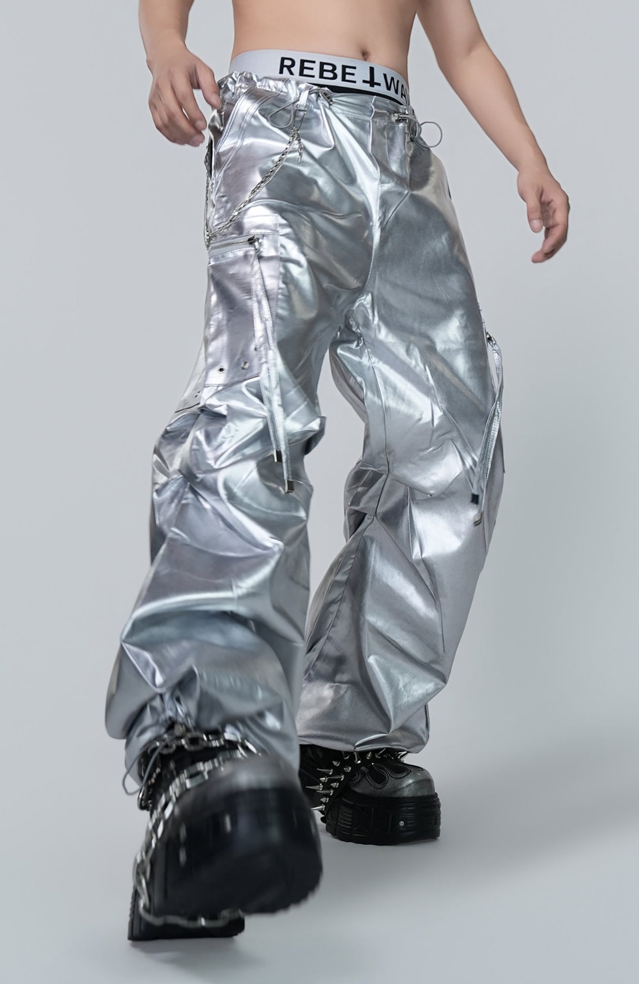 VE2 Metallic Coated Cargo Pants