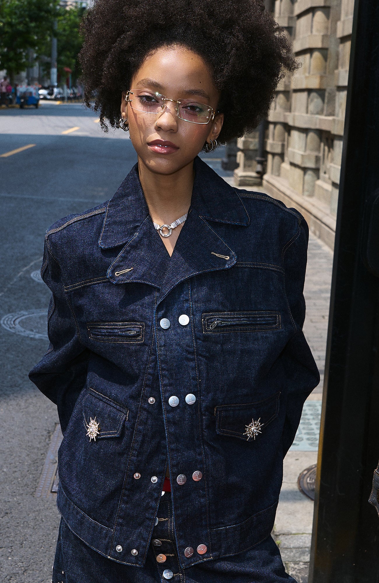 STEEPC Selvedge Double-Breasted Lapel Denim Jacket