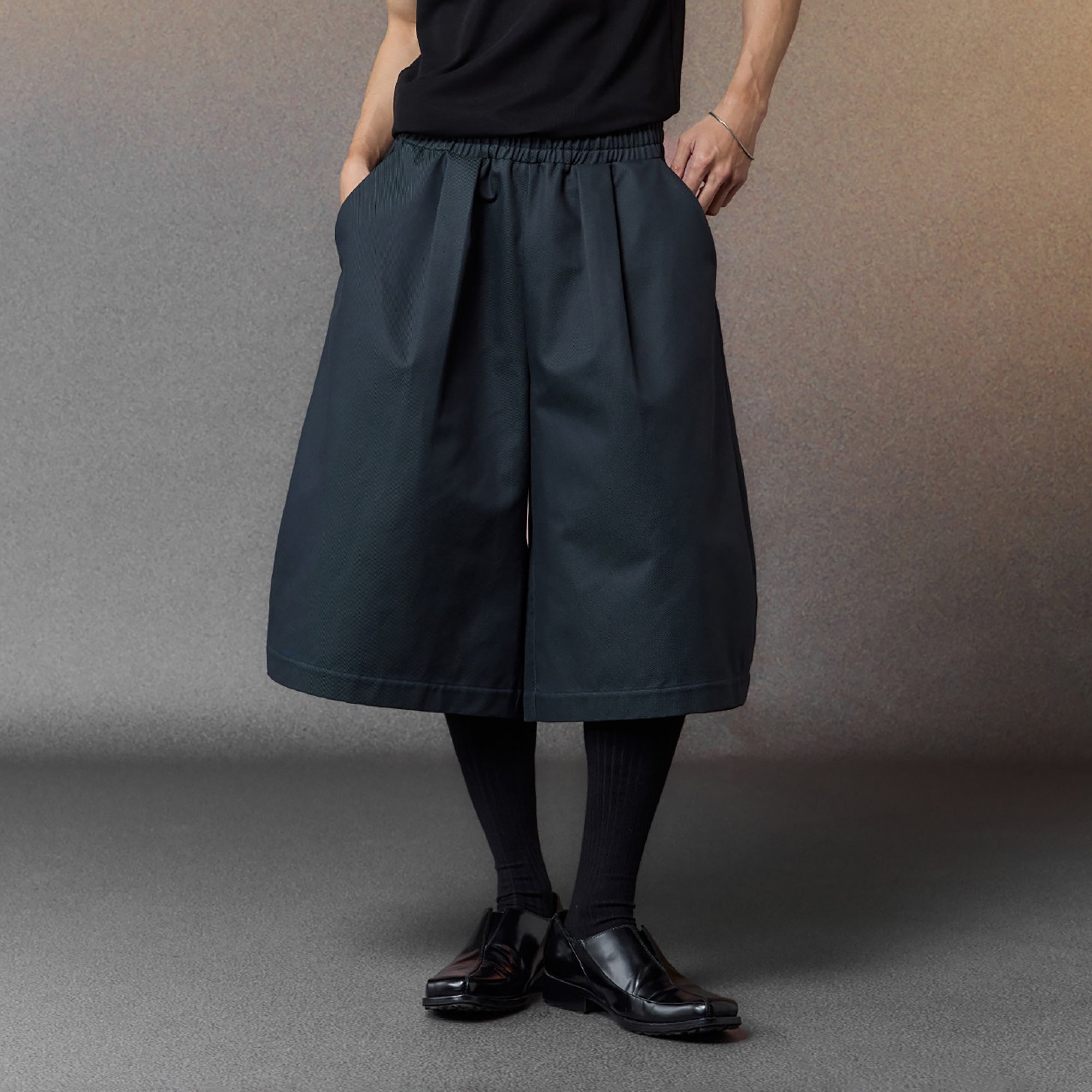 ALVNG AR ANTS Pleated Balloon Shorts, premium urban and streetwear designers apparel on PROJECTISR.com, ALVNG AR ANTS