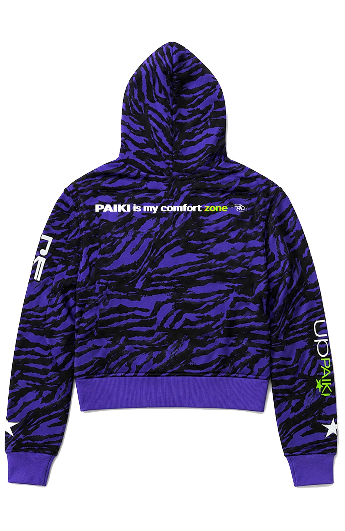 PAIKI Purple Tiger Graphic Zip-Up Hoodie