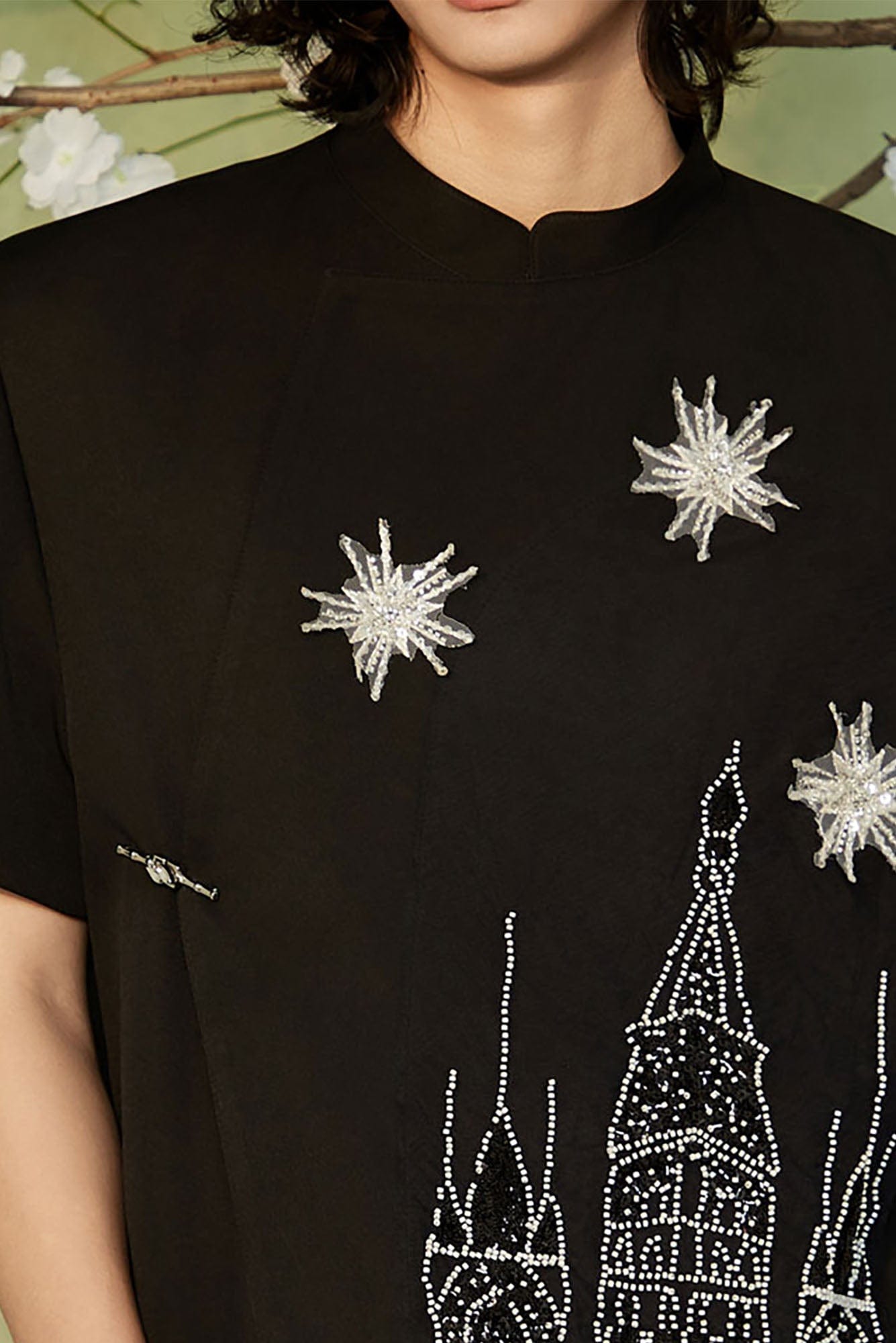 JIECHI Starry Castle Embellished T-Shirt, premium urban and streetwear designers apparel on PROJECTISR.com, JIECHI