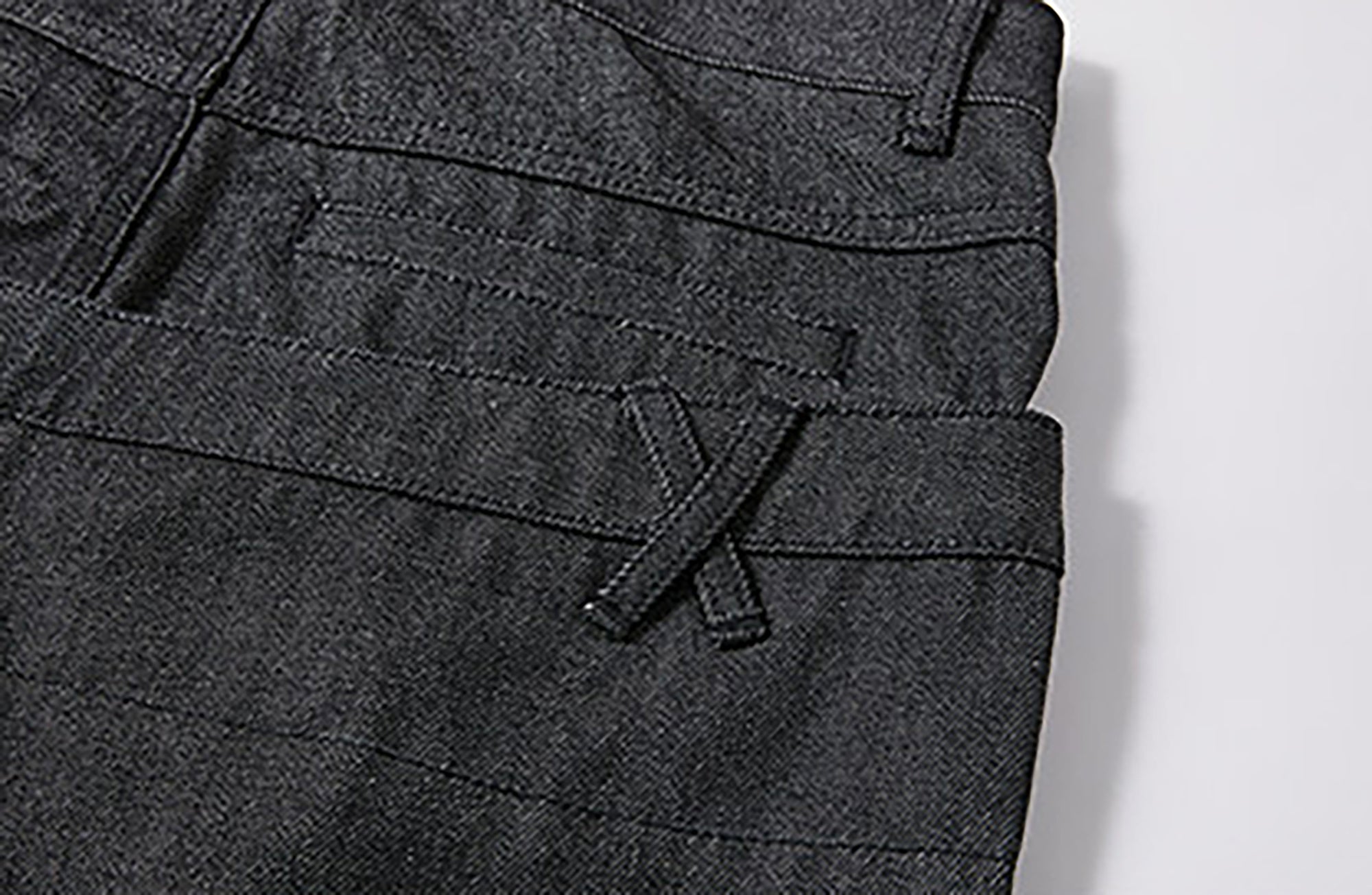KREATE Double-Waistband Raw Denim Straight-Leg Jeans
