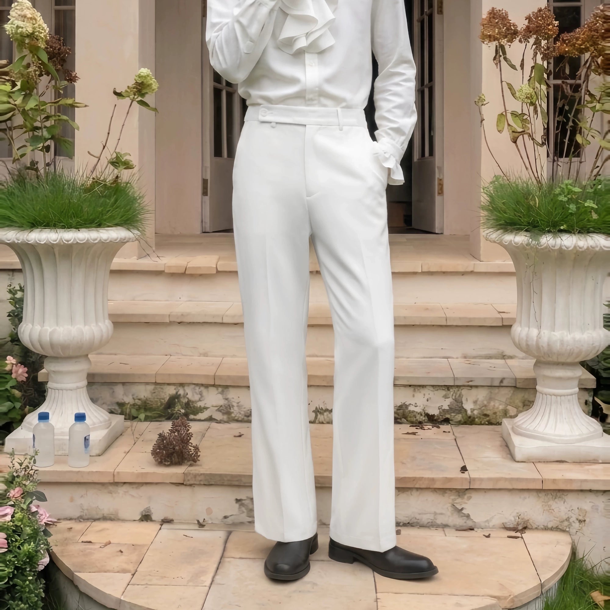 SHANG JIE Slim Straight Suit Pants