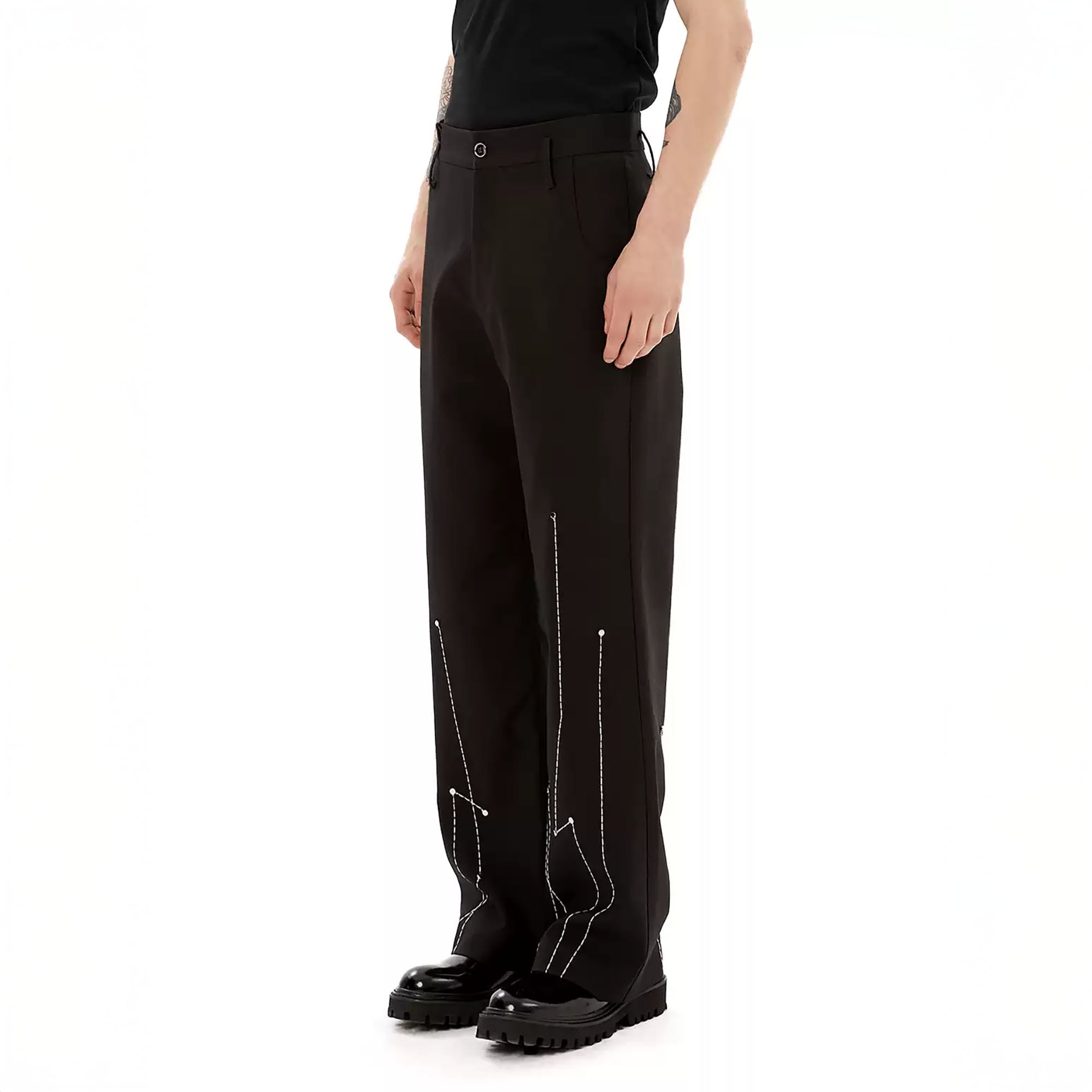 TIWILLTANG Rivet Stitch Embroidered Straight-Leg Pants