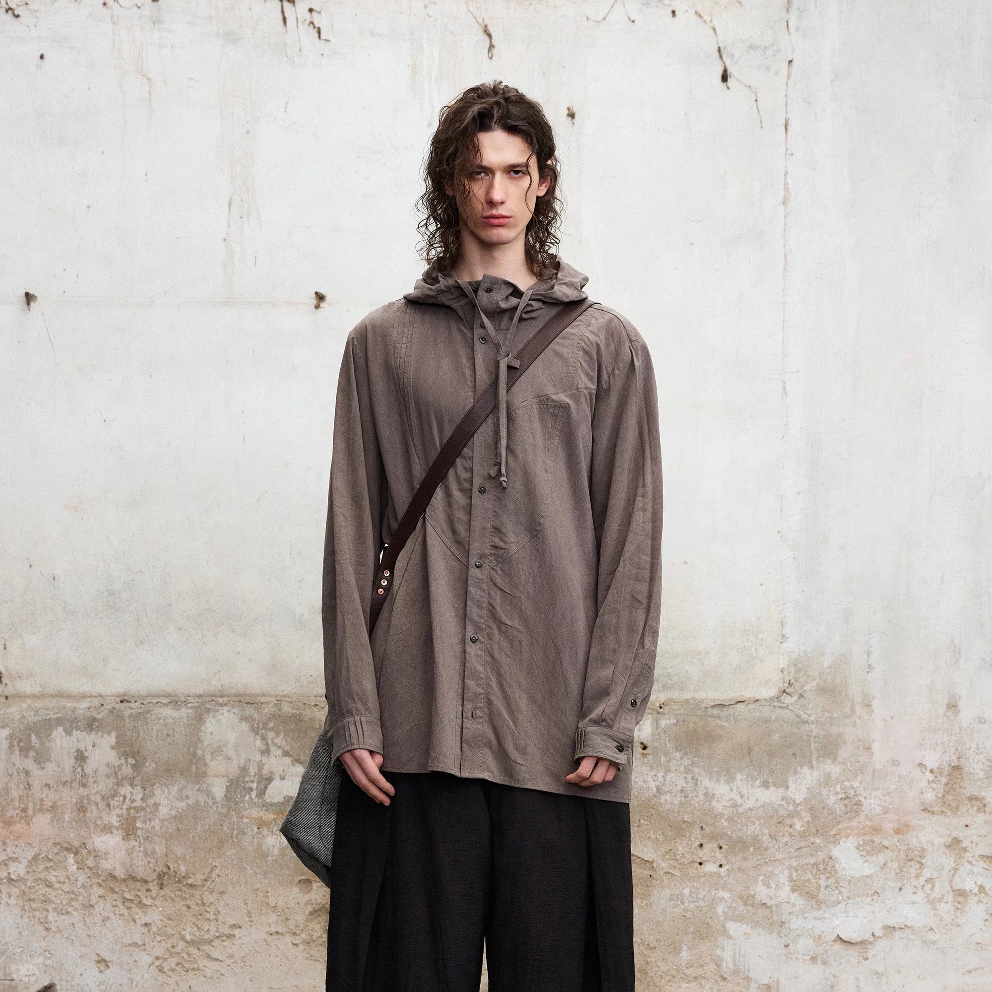 ILNya Nieternite Nifutur Draped Hooded Overshirt, premium urban and streetwear designers apparel on PROJECTISR.com, ILNya Nieternite Nifutur