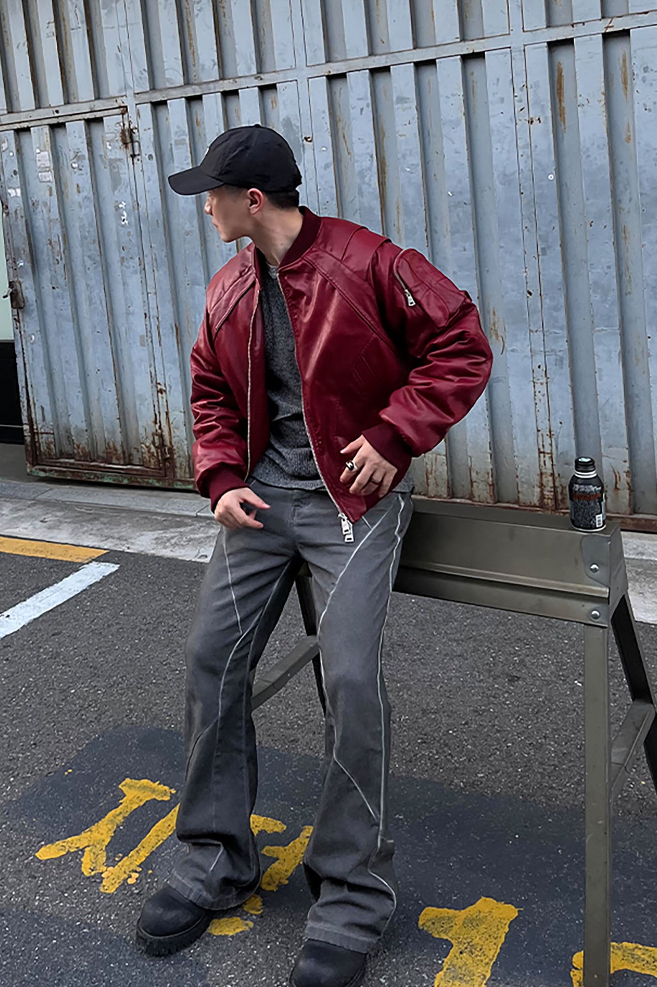 CATSSTAC Crosscut Washed Denim Pants, premium urban and streetwear designers apparel on PROJECTISR.com, CATSSTAC