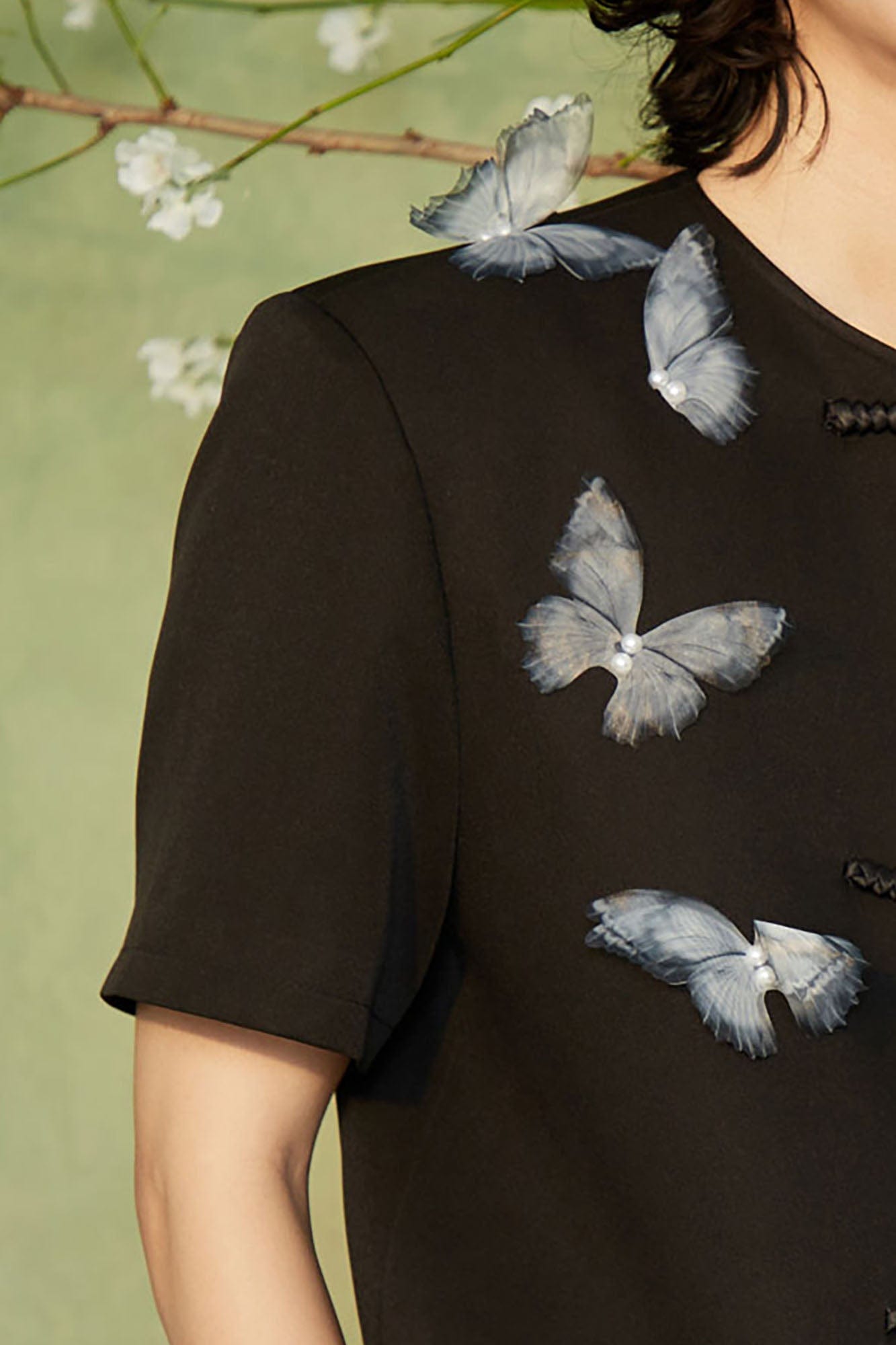 JIECHI Flying Butterfly Frog Button T-Shirt, premium urban and streetwear designers apparel on PROJECTISR.com, JIECHI