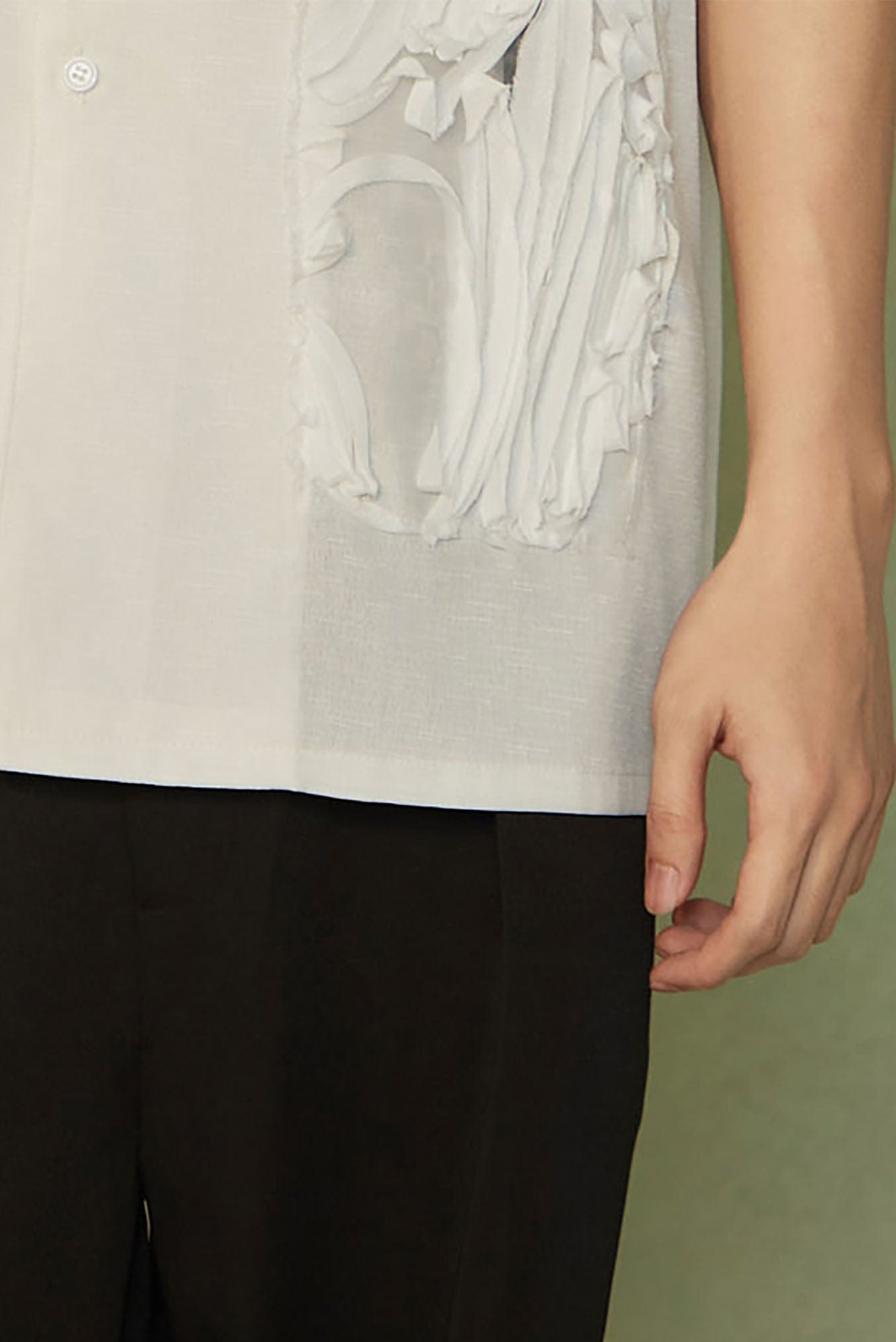 JIECHI Bottled Bloom Sheer Half Shirt, premium urban and streetwear designers apparel on PROJECTISR.com, JIECHI
