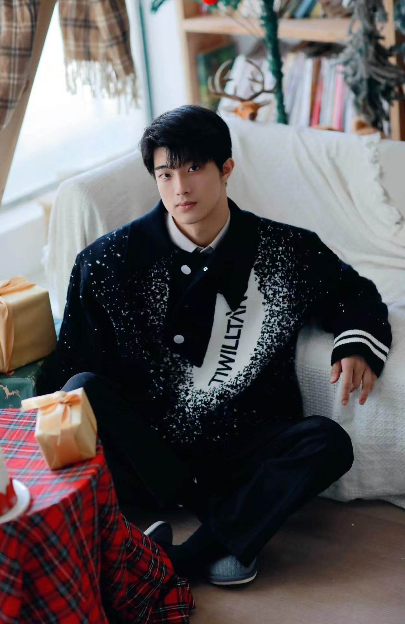 TIWILLTANG Asym Collar Embroidered LOGO Sweater, premium urban and streetwear designers apparel on PROJECTISR.com, TIWILLTANG