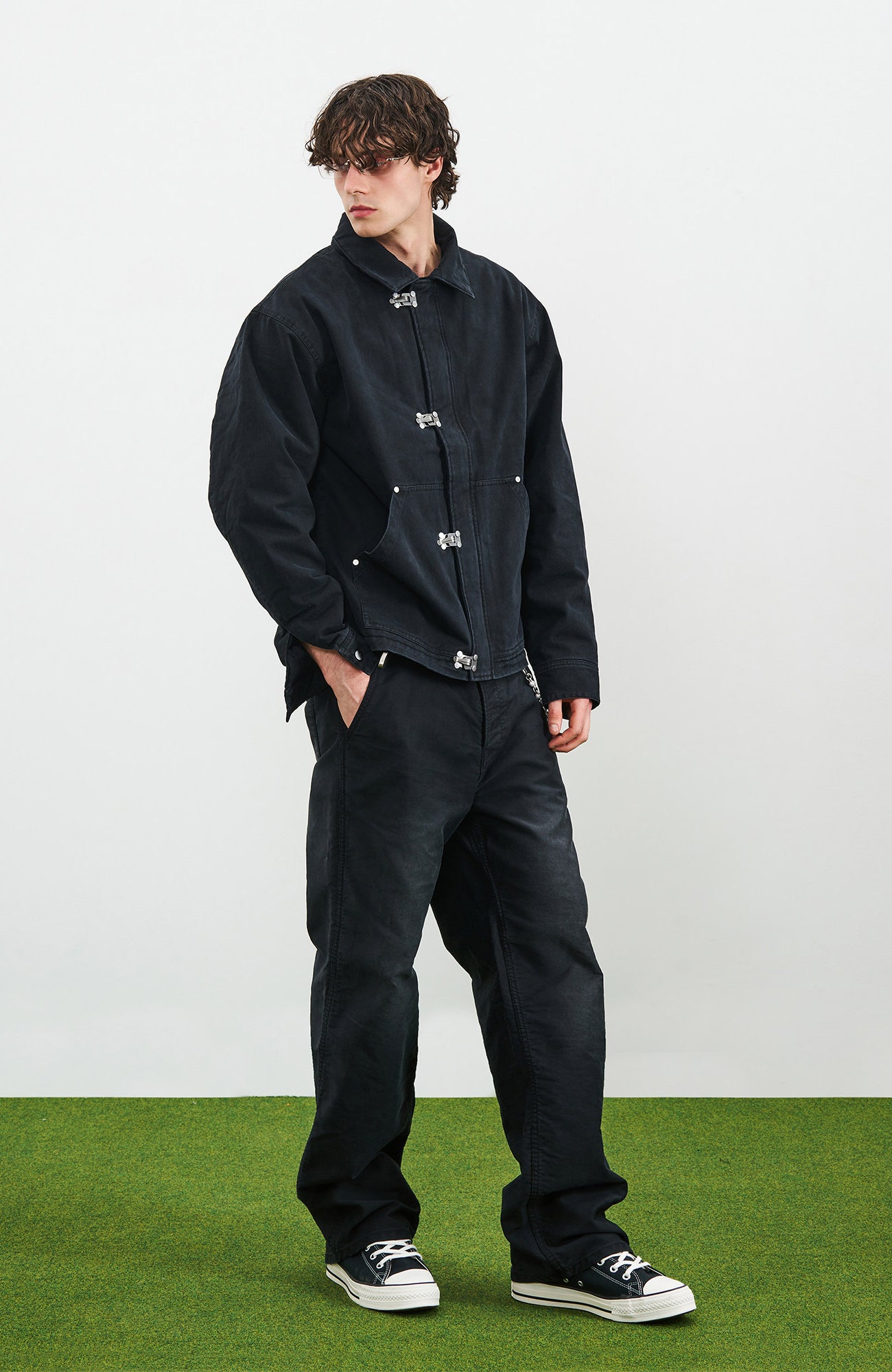PMW Washed Cotton Buckle-Front Jacket, premium urban and streetwear designers apparel on PROJECTISR.com, PMW