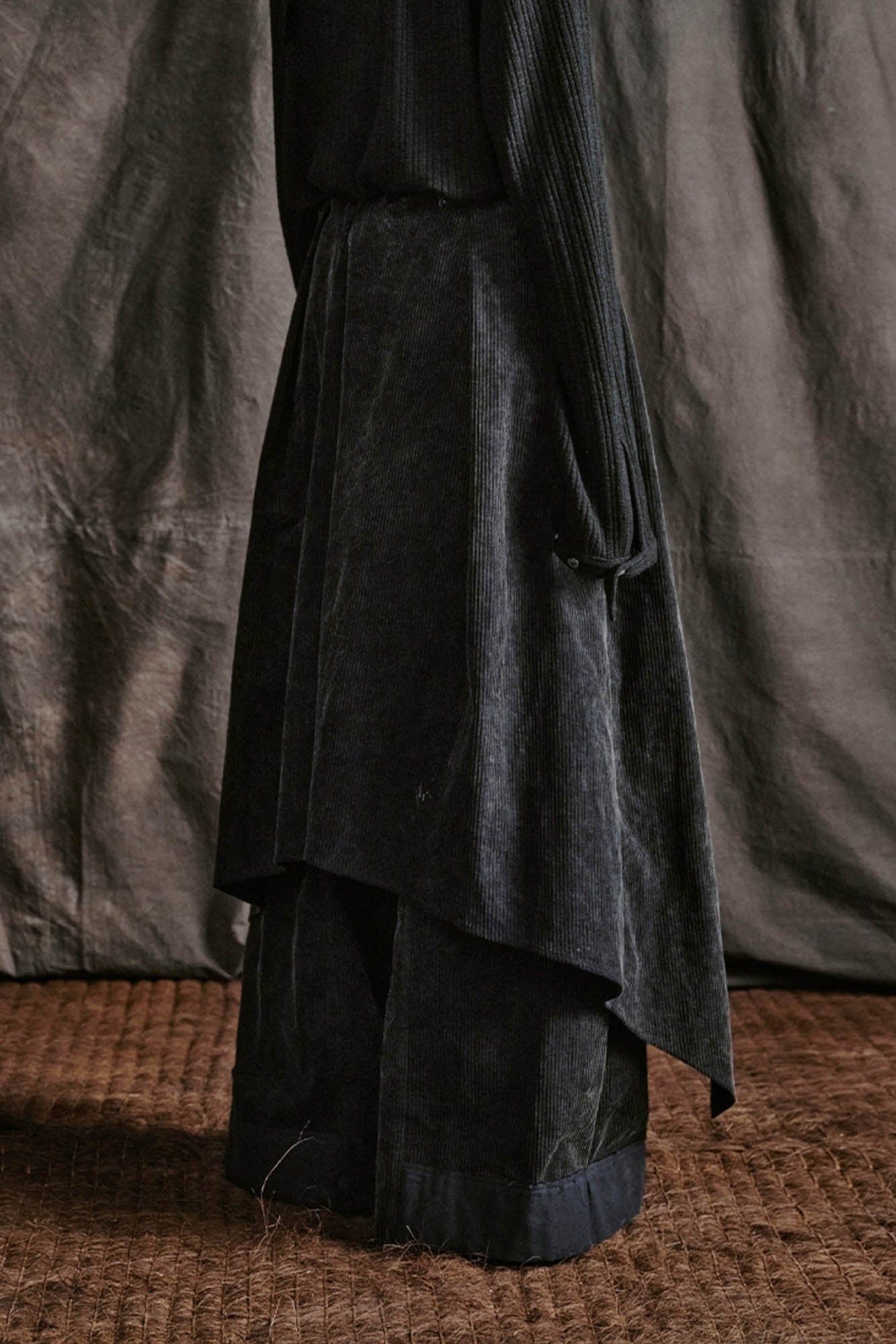 ILNya Nieternite Nifutur Layered Corduroy Wrap-Paneled Wide-Leg Trousers, premium urban and streetwear designers apparel on PROJECTISR.com, ILNya Nieternite Nifutur