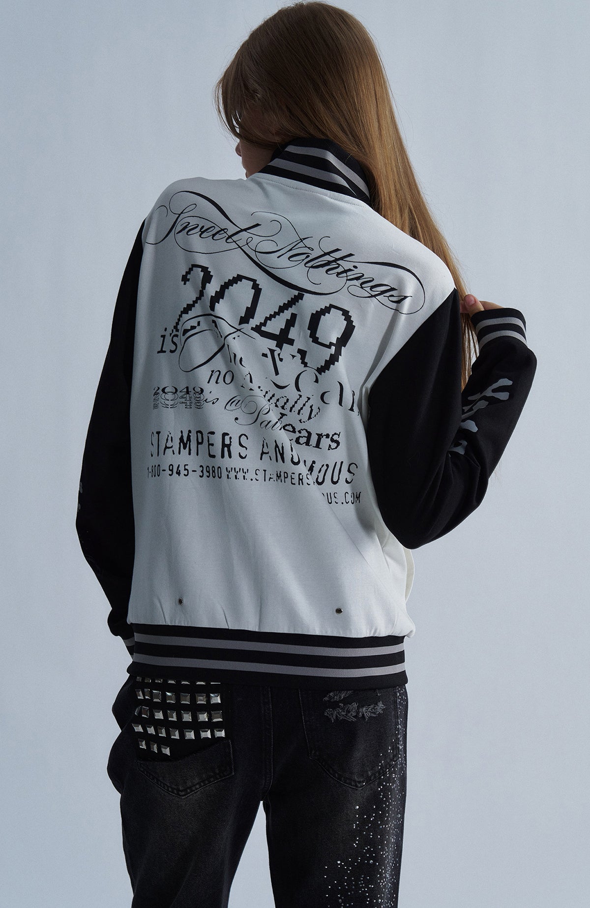 PAIKI Skull Graphic Slim Zip-Up Hoodie Jacket