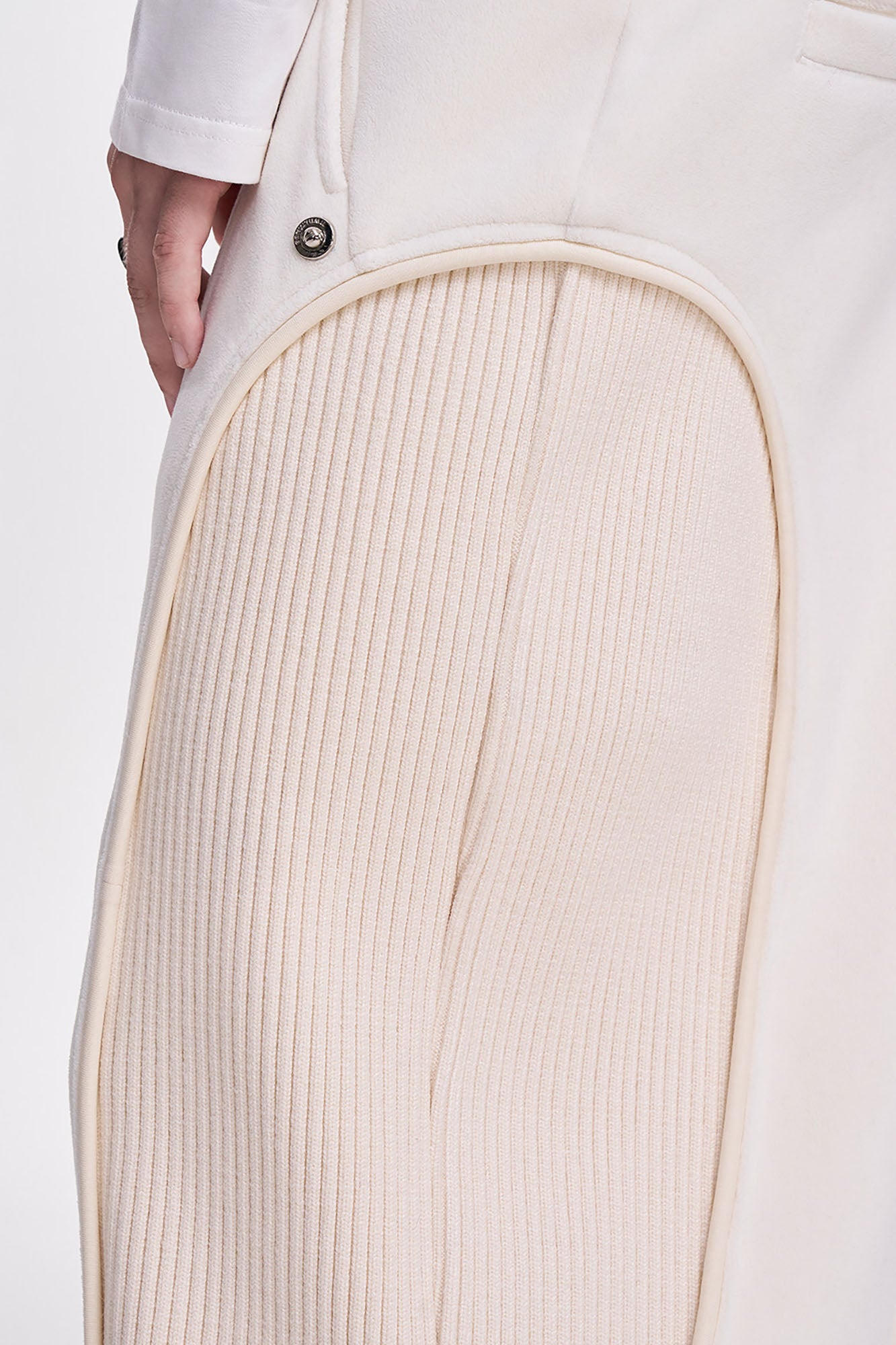 TIWILLTANG Ribbed Contrast Panel Oversized Sweatpants