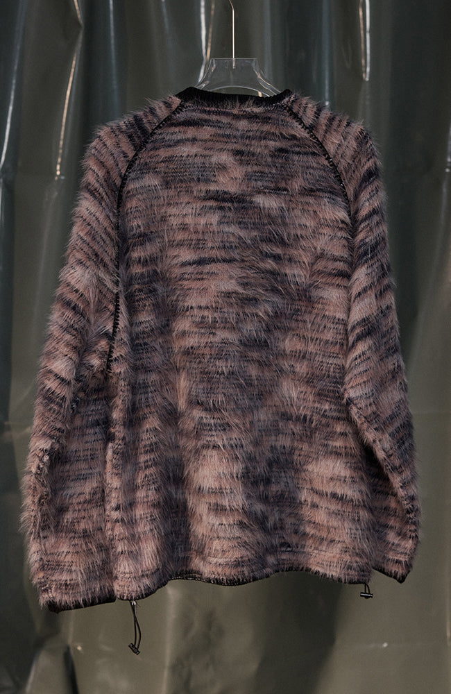 RECOVER ZONE Striped Mohair Drawstring Sweater