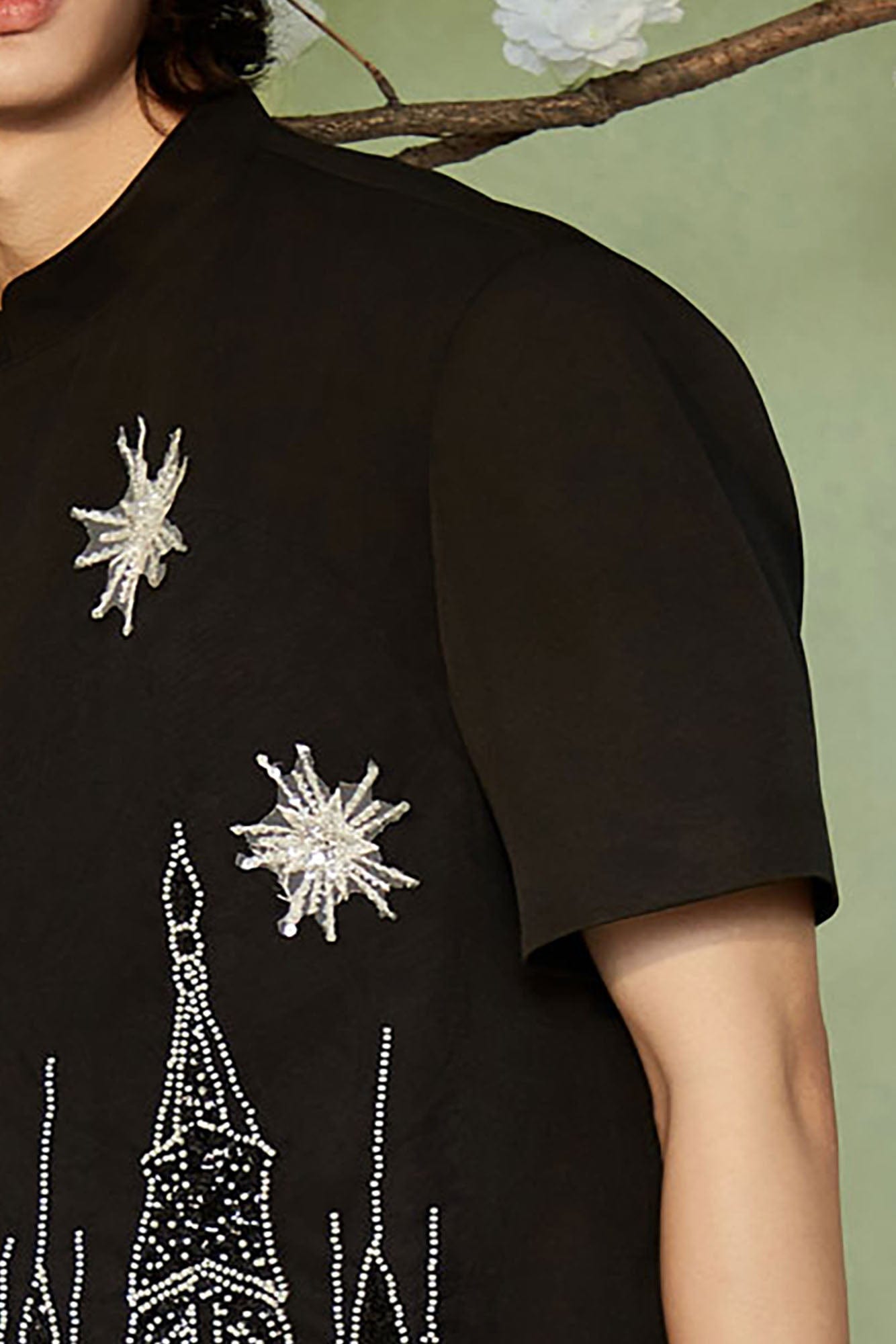 JIECHI Starry Castle Embellished T-Shirt, premium urban and streetwear designers apparel on PROJECTISR.com, JIECHI